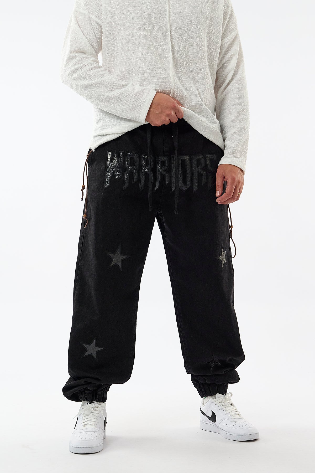 Yıldız Detaylı Siyah Jogger Erkek Pantolon COC3654