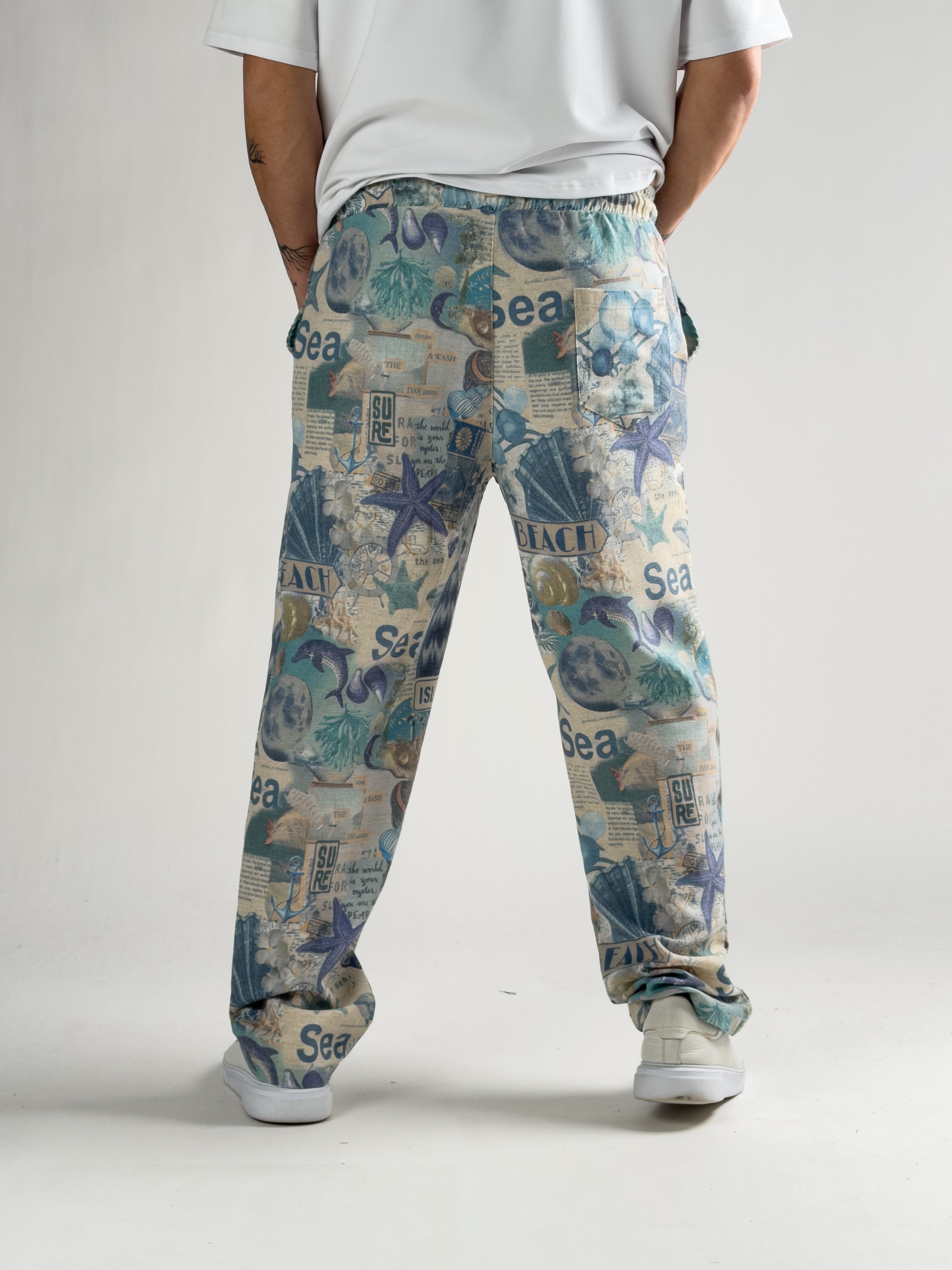 Sea Desenli Erkek Baggy Pantolon COC2813