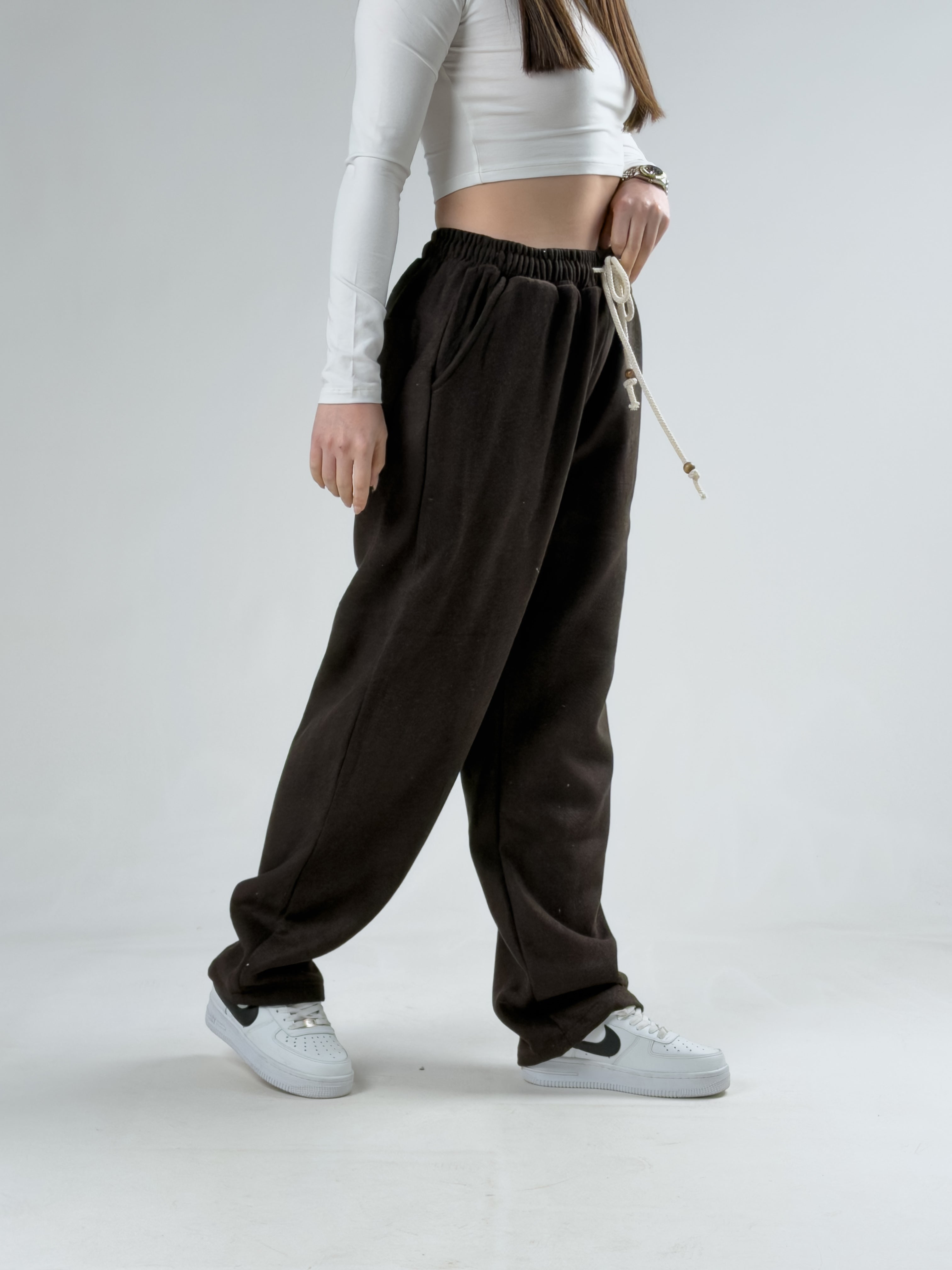 Acı Kahve Kaşe Baggy Pantolon COCK0001