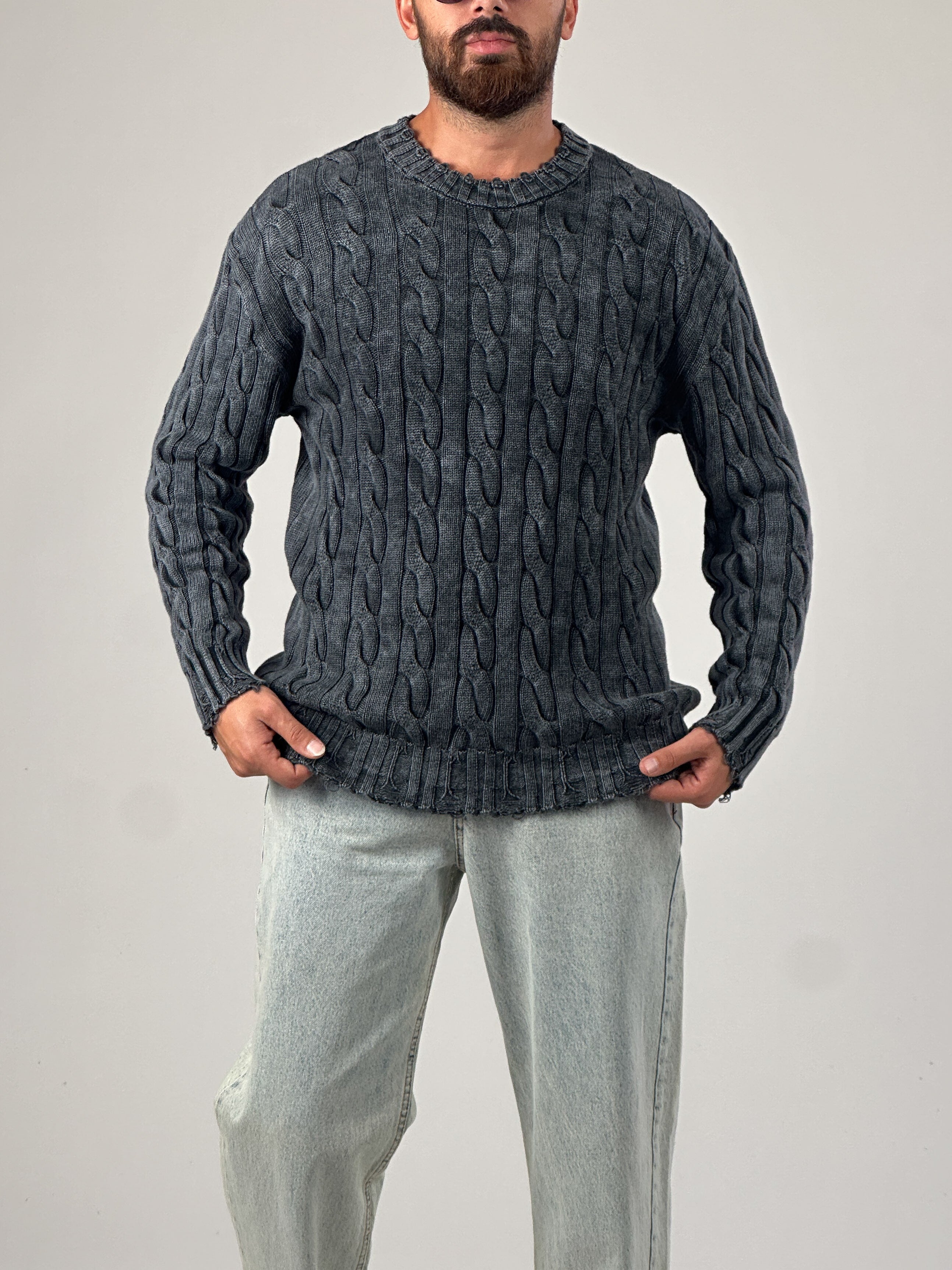Antrasit Triko Erkek Sweatshirt COC1013