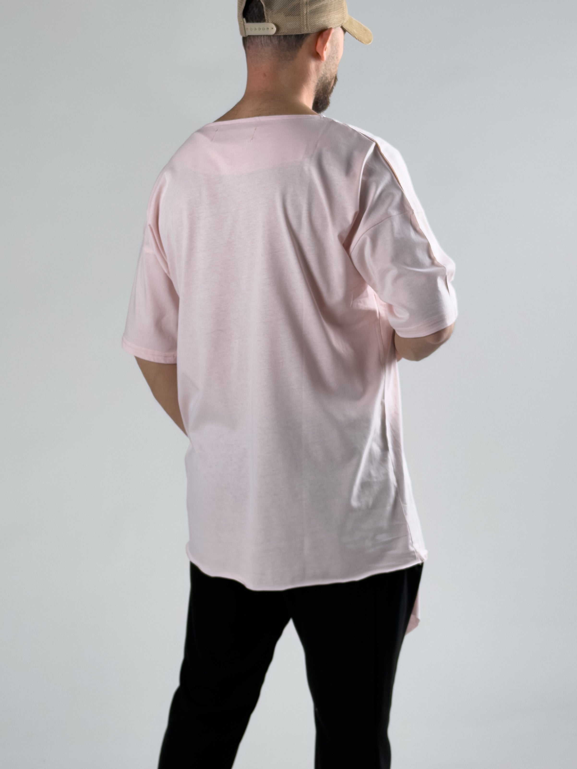 Asimetrik Pudra Erkek T-Shirt COC2993
