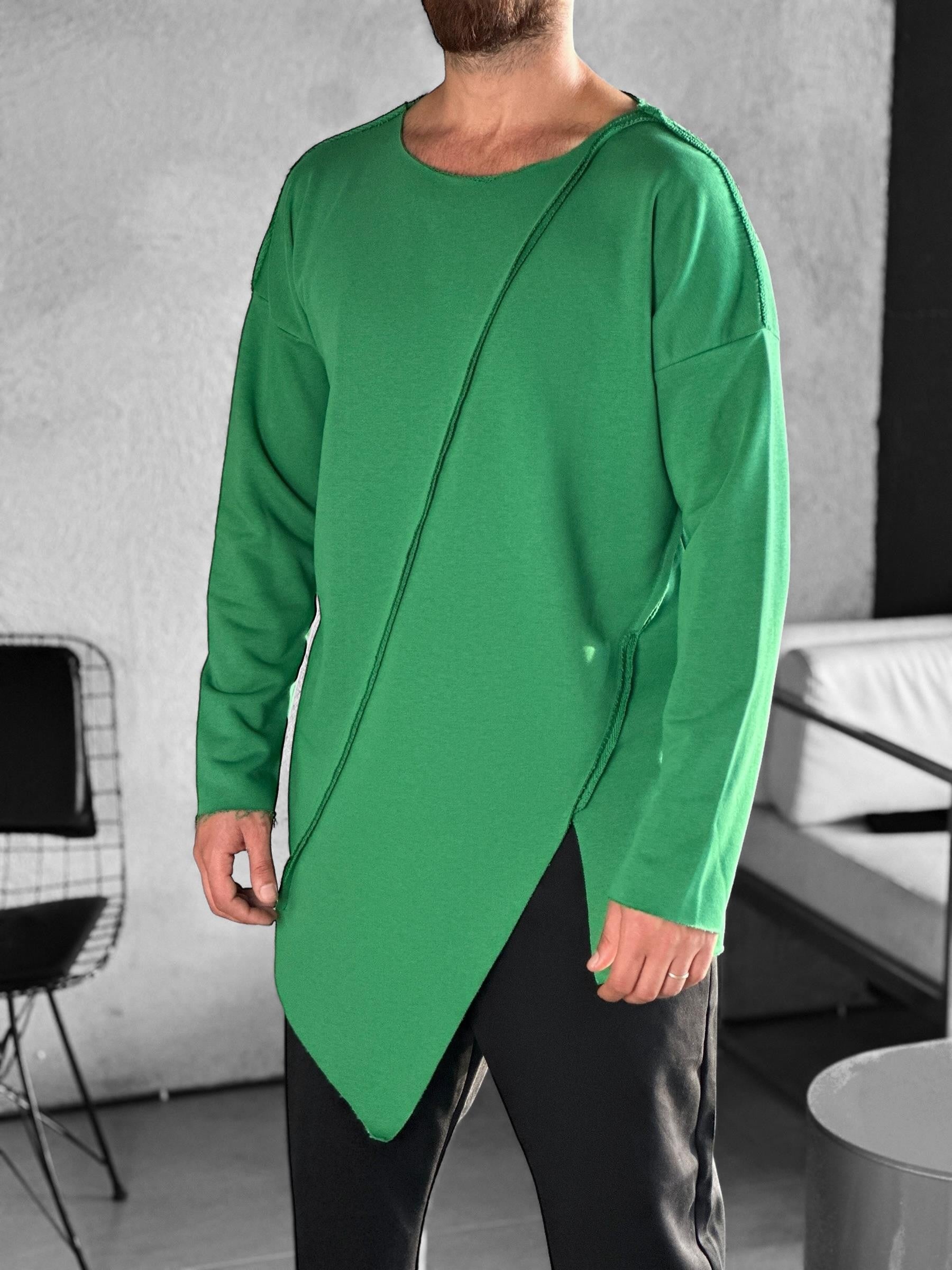 Asimetrik Yeşil Sweat COC2411