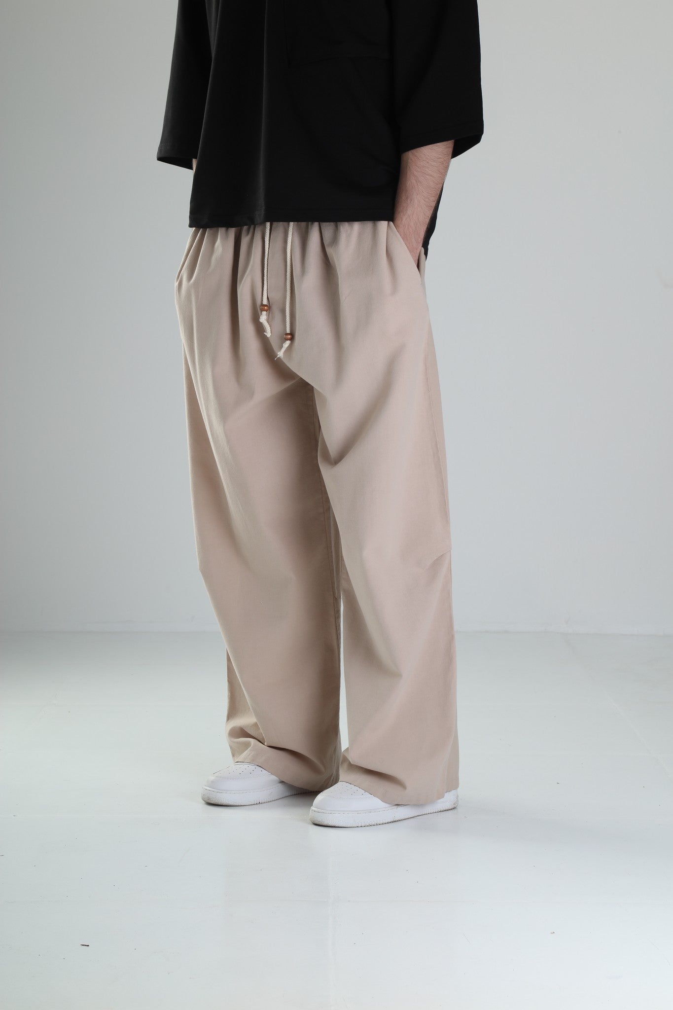 Baggy Kahve Keten Pantolon COC2419