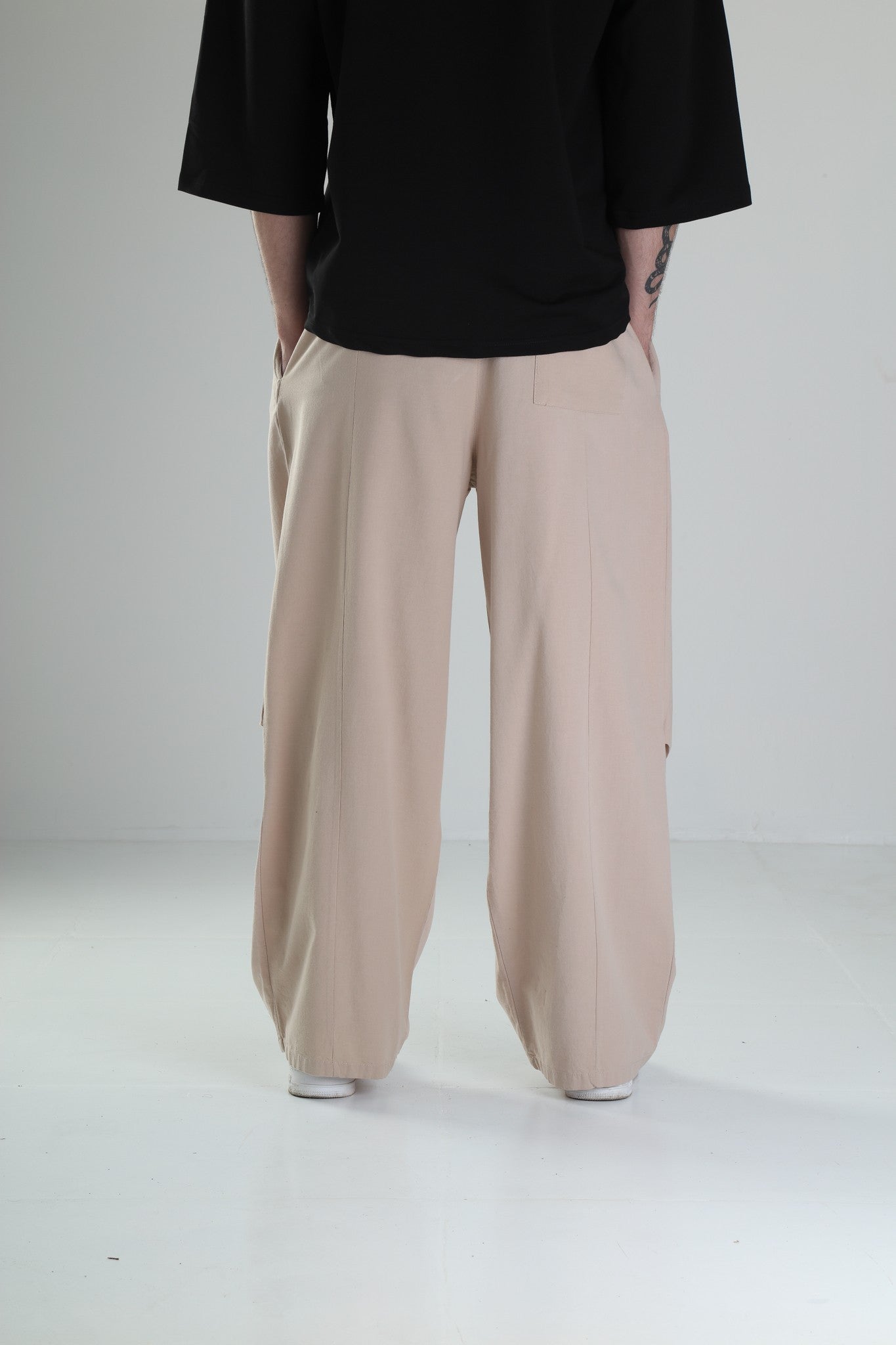 Baggy Kahve Keten Pantolon COC2419