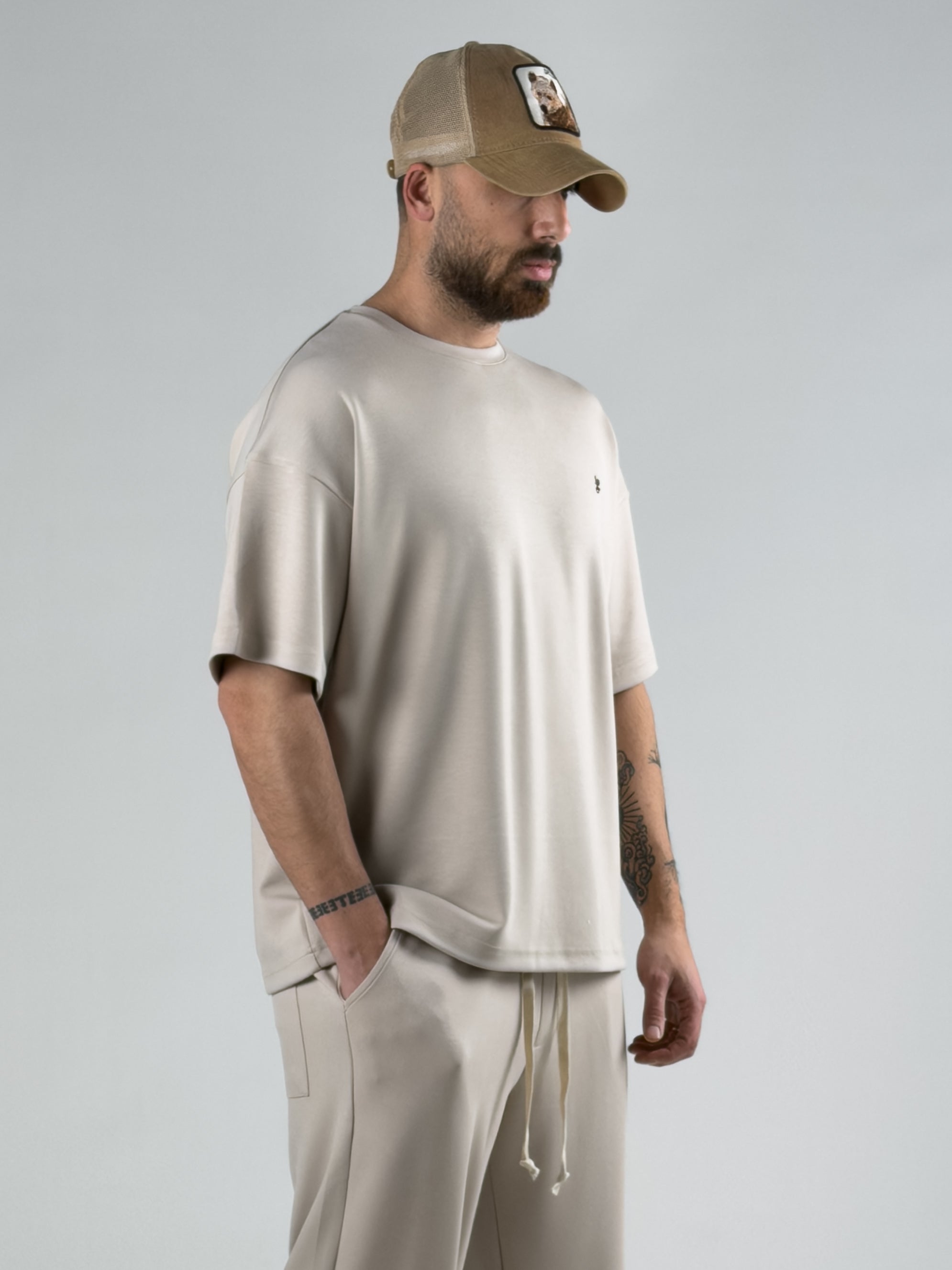 Bej Erkek T-Shirt COC3013-2