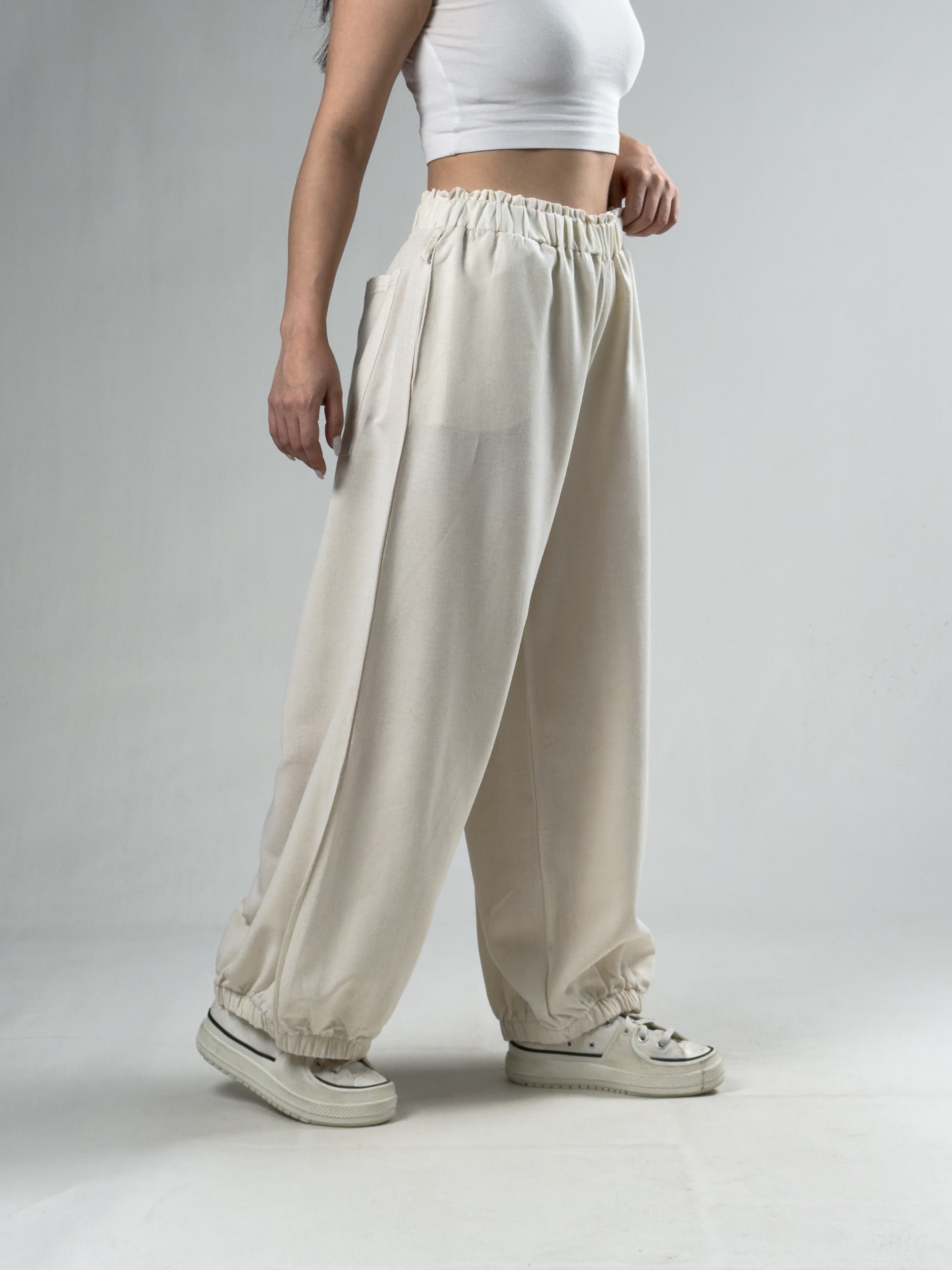 Bej Kadın Oversize Pantolon COC3174