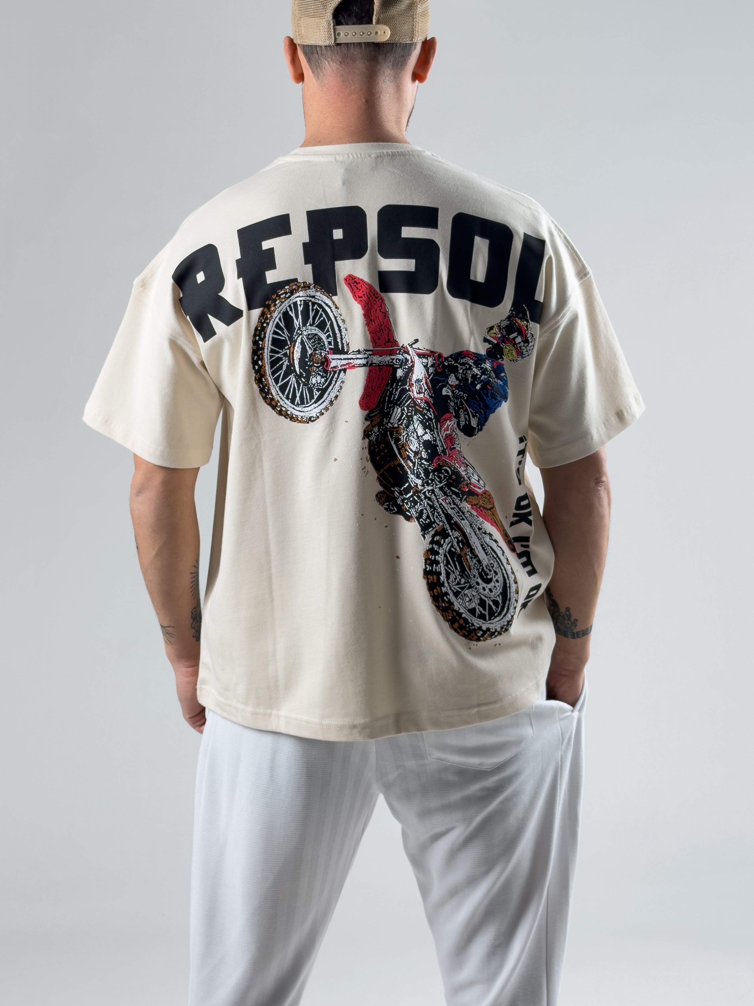 Bej Repsol Erkek T-Shirt COC3008