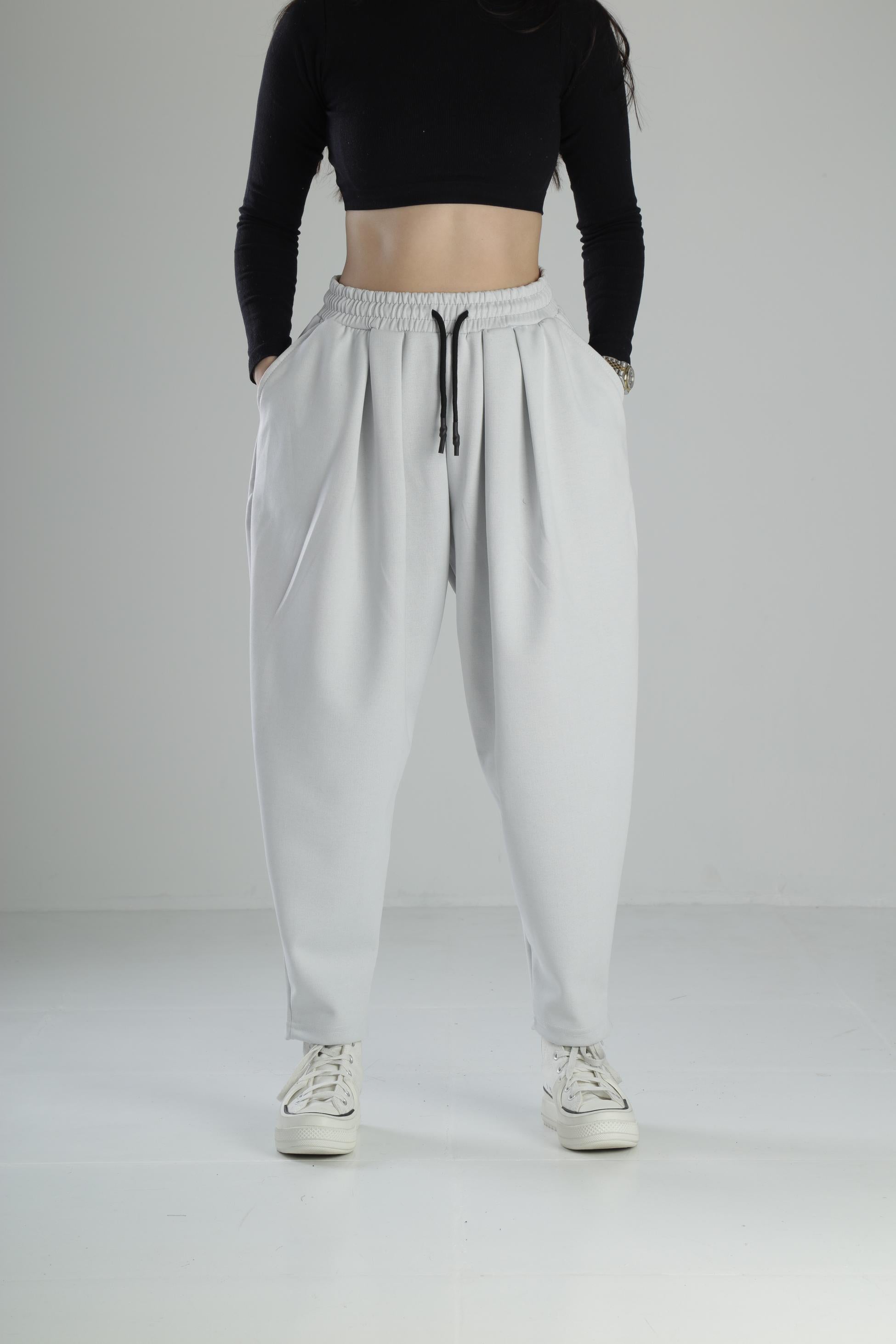 Beyaz Pileli Pantolon COC2437