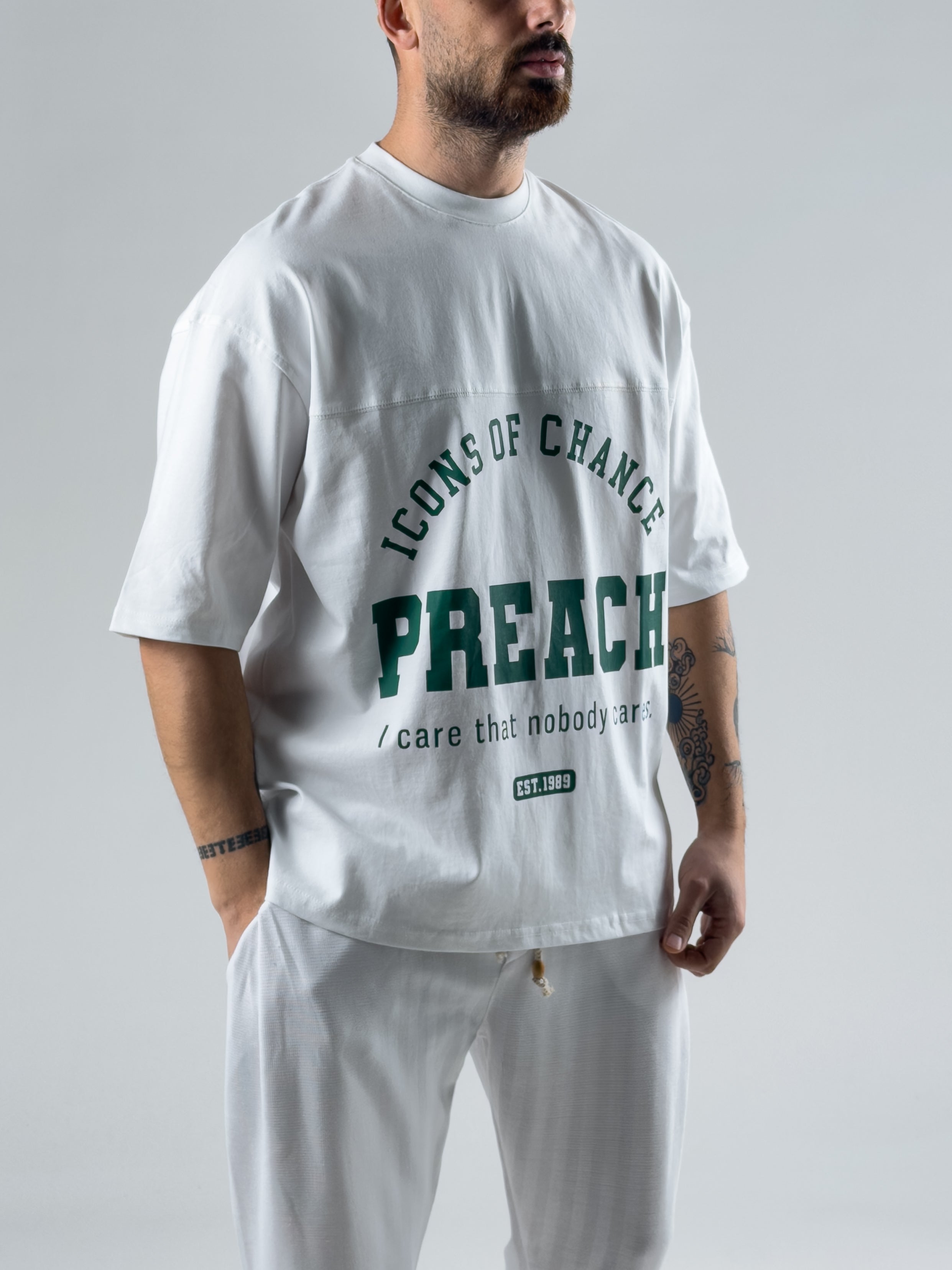 Beyaz Preach Erkek T-Shirt COC2996