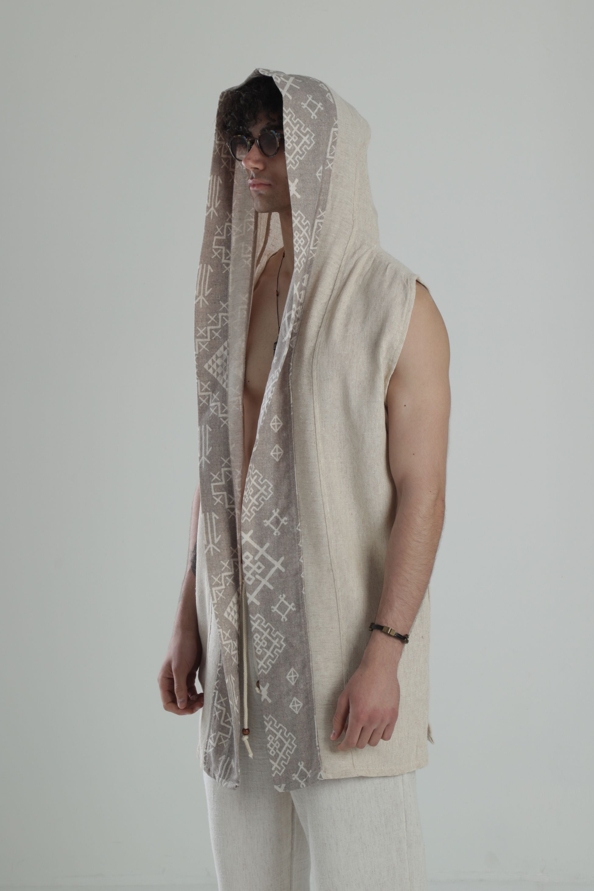 Bohem Keten Desenli Kimono COC2442