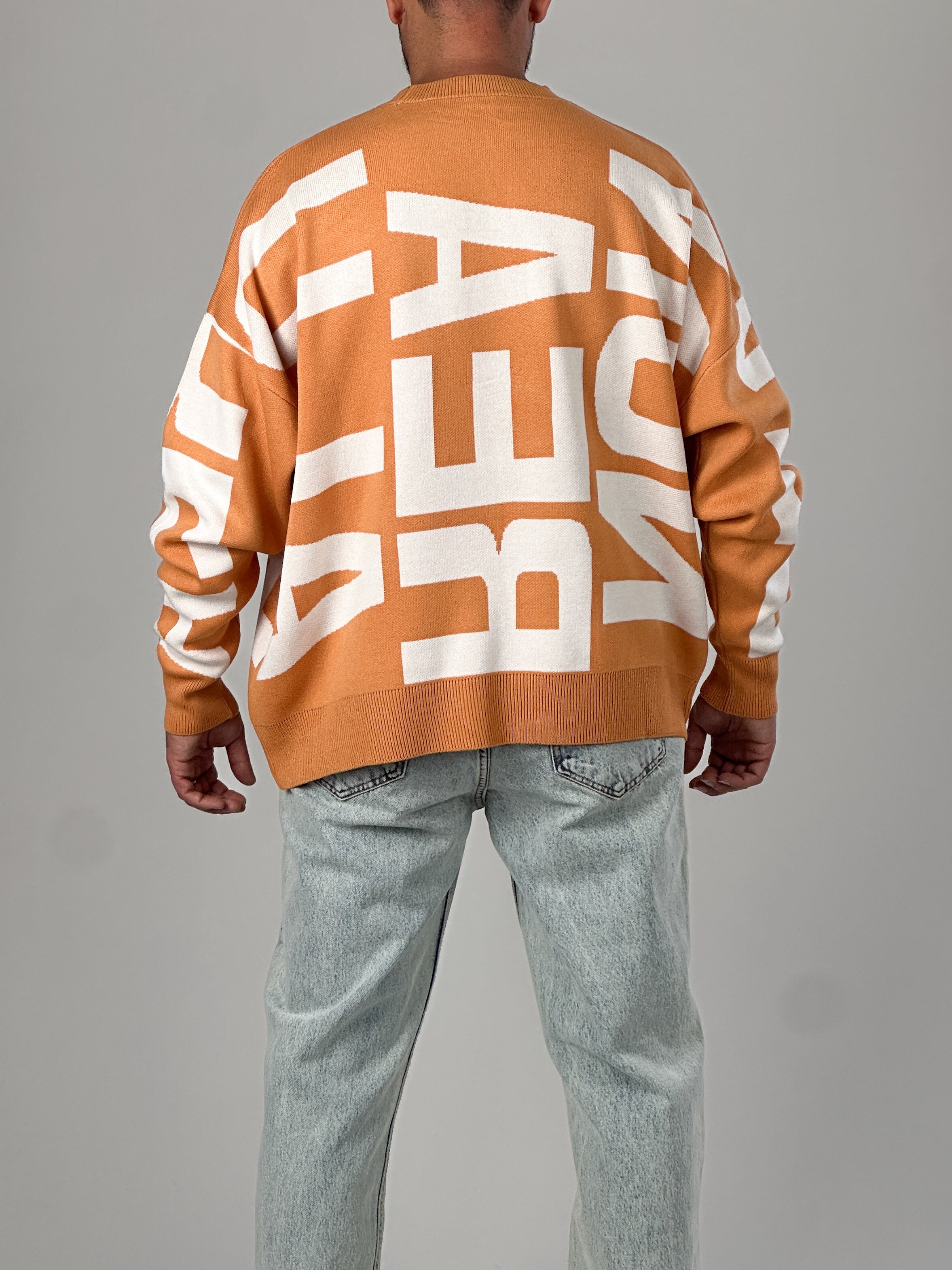 Bold Print Oversize Turuncu Erkek Sweat COC1020
