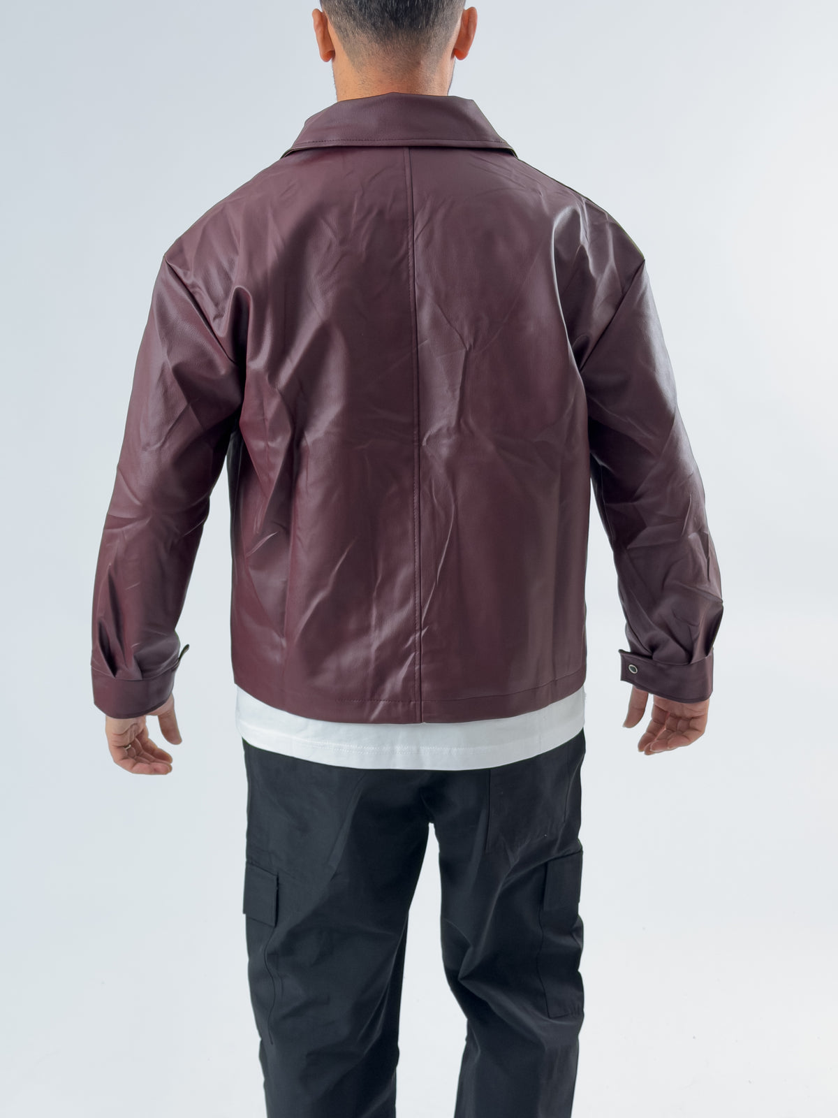 Bordo Deri Erkek Ceket COC3491