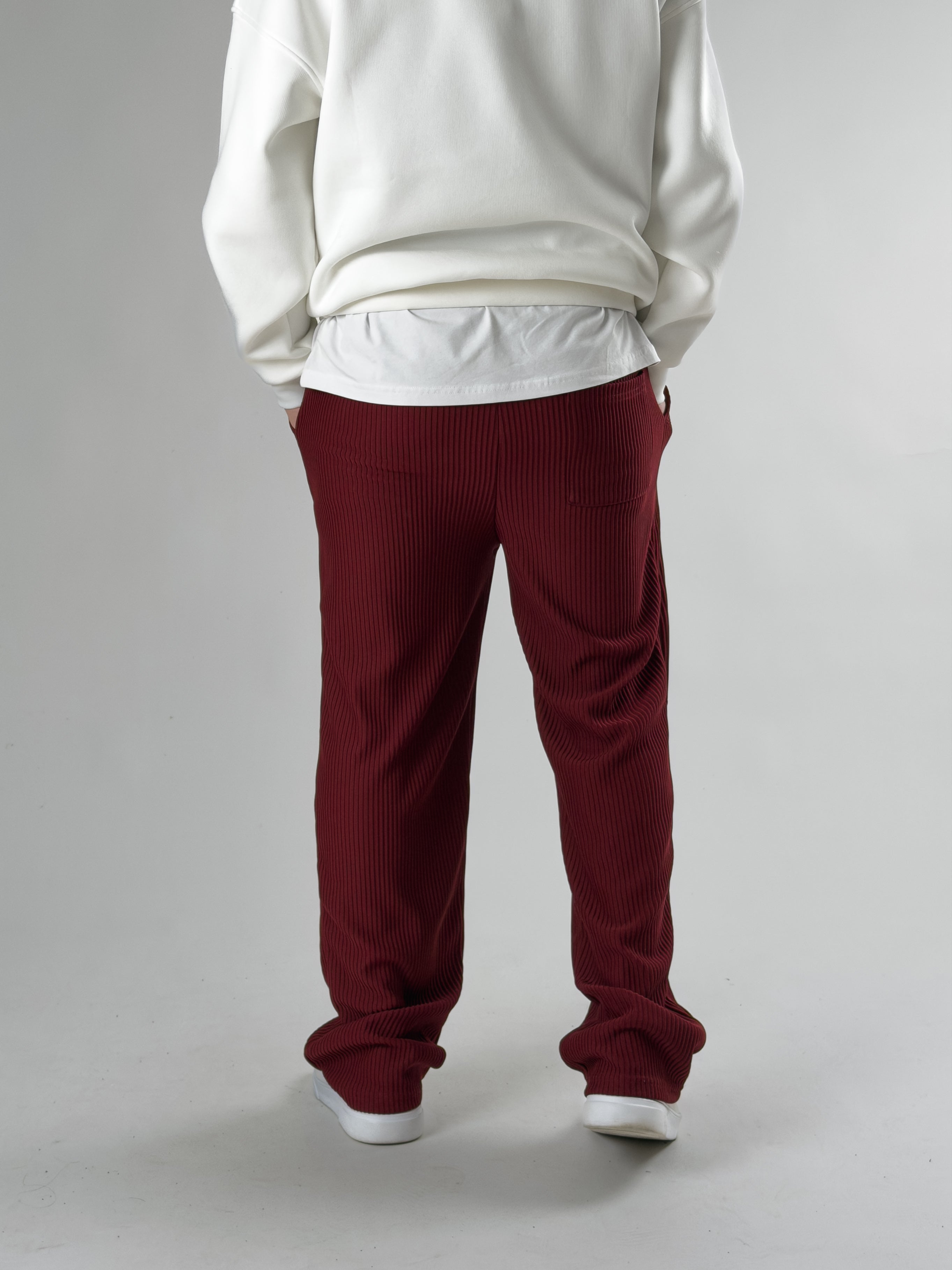 Bordo Fitilli Erkek Baggy Pantolon COC2660