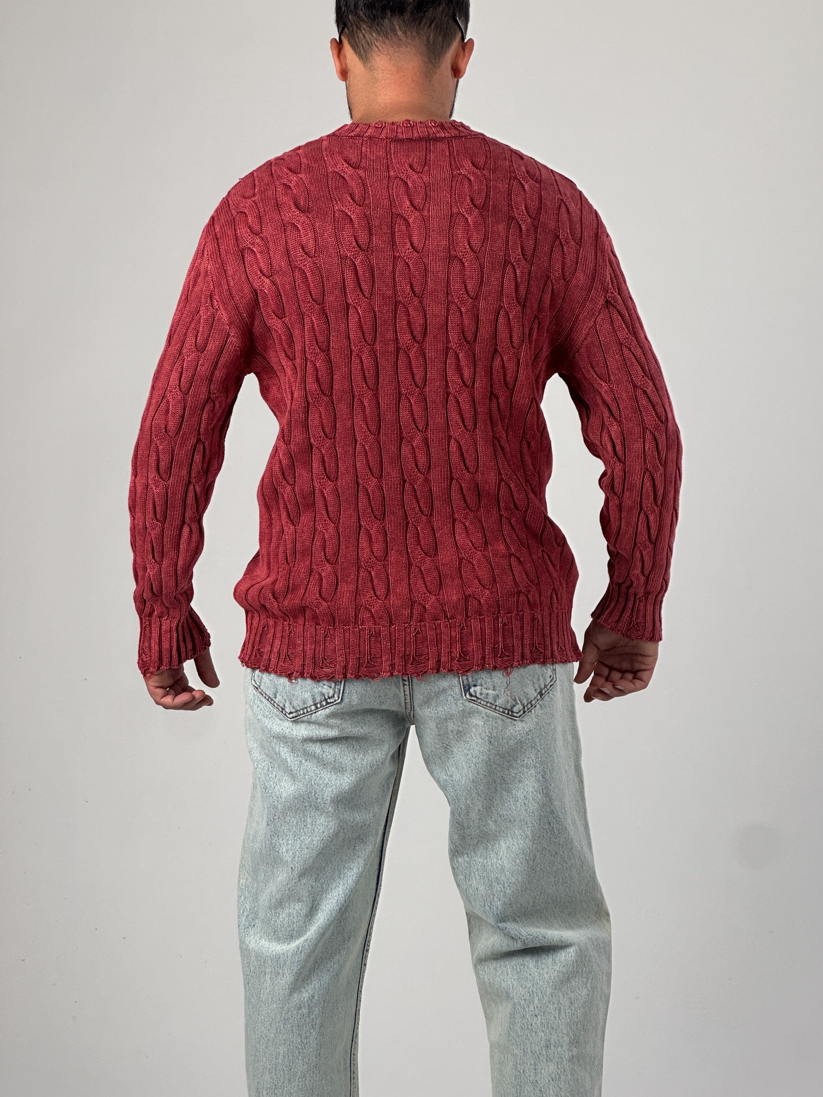 Bordo Triko Erkek Sweatshirt COC1025