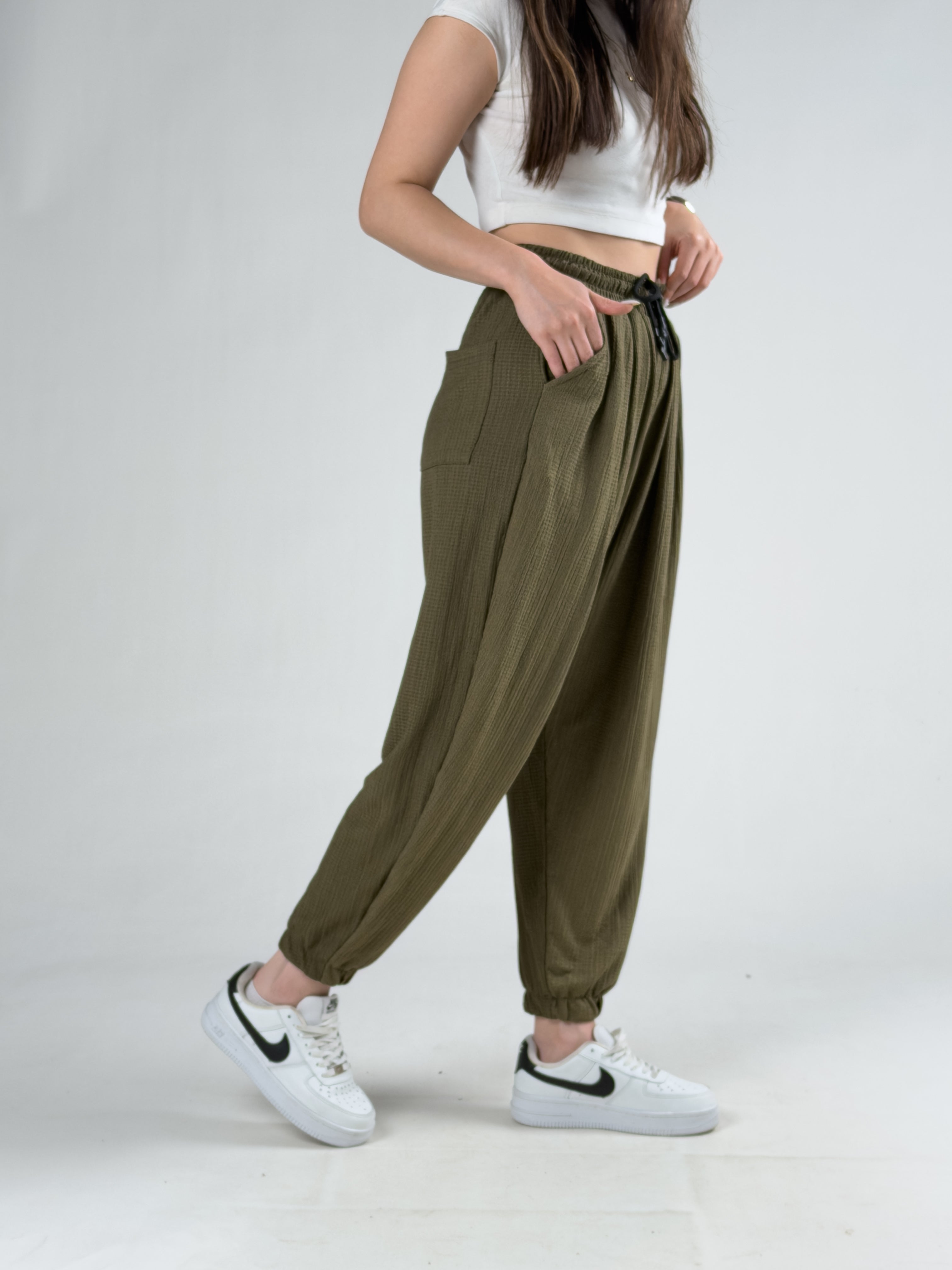 Bürümcük Haki Kadın Jogger Pantolon COC3181