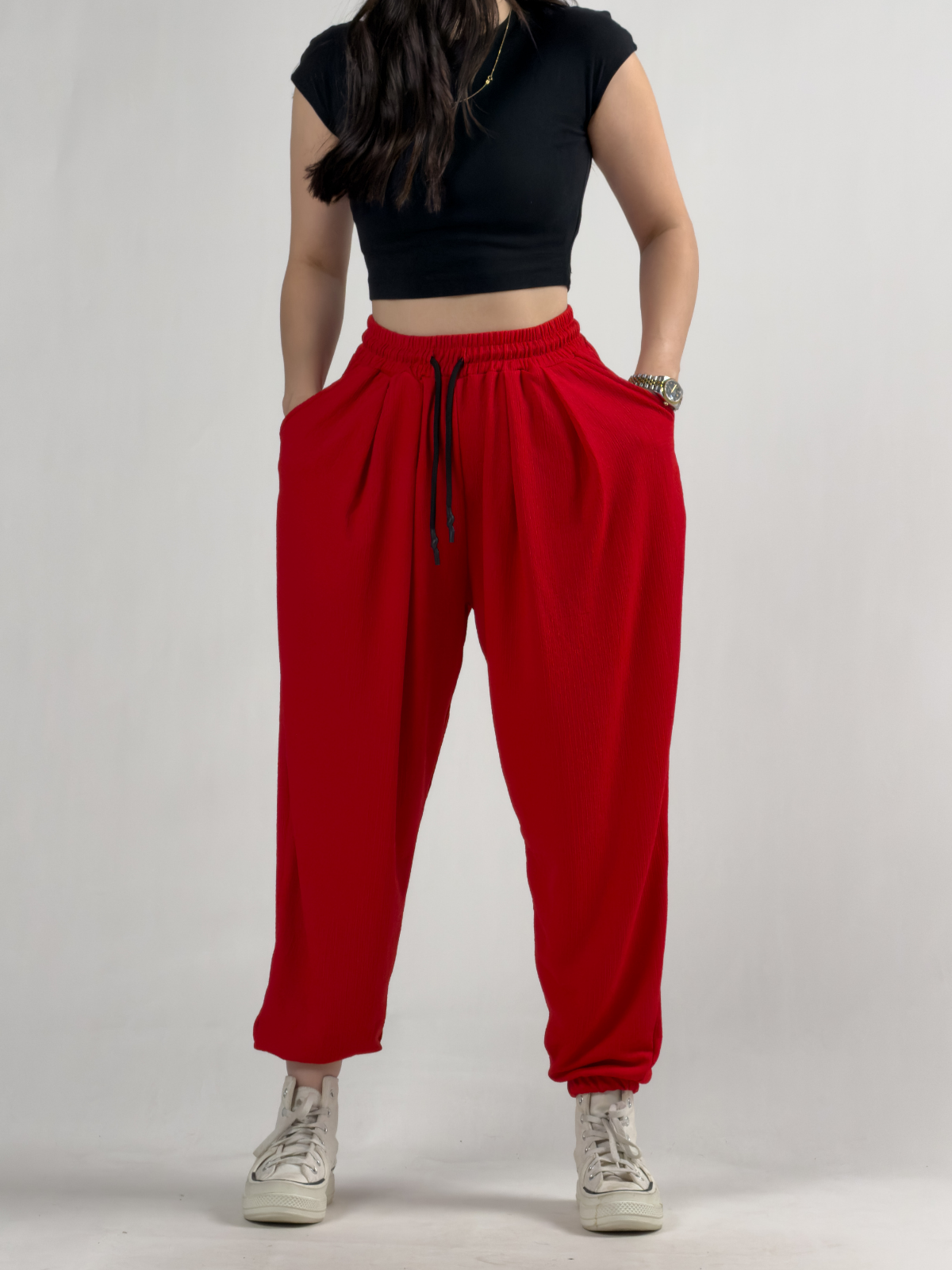 Bürümcük Kırmızı Kadın Jogger Pantolon COC3229