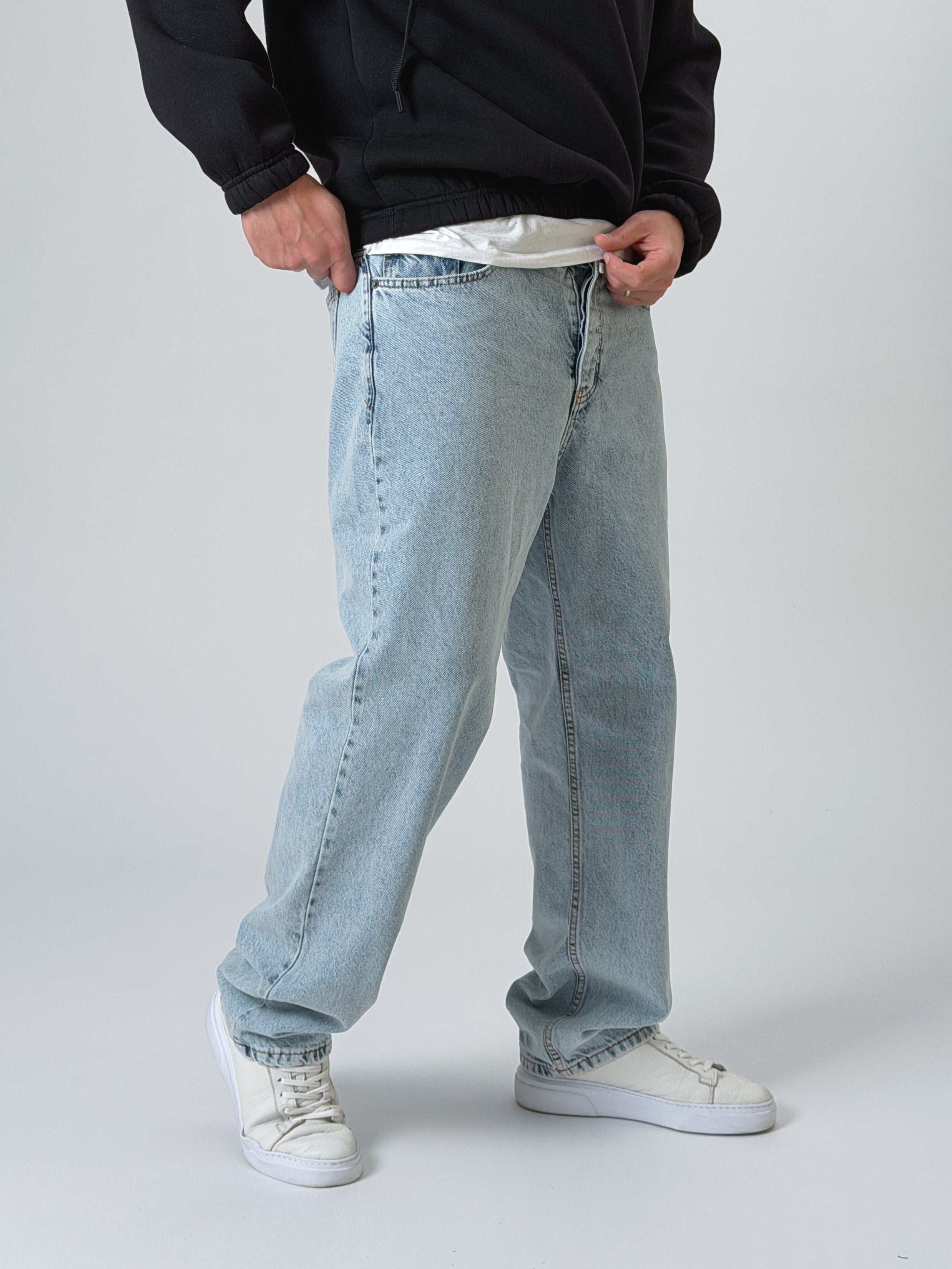 Buz Mavisi Erkek Baggy Kot Pantolon COC2528