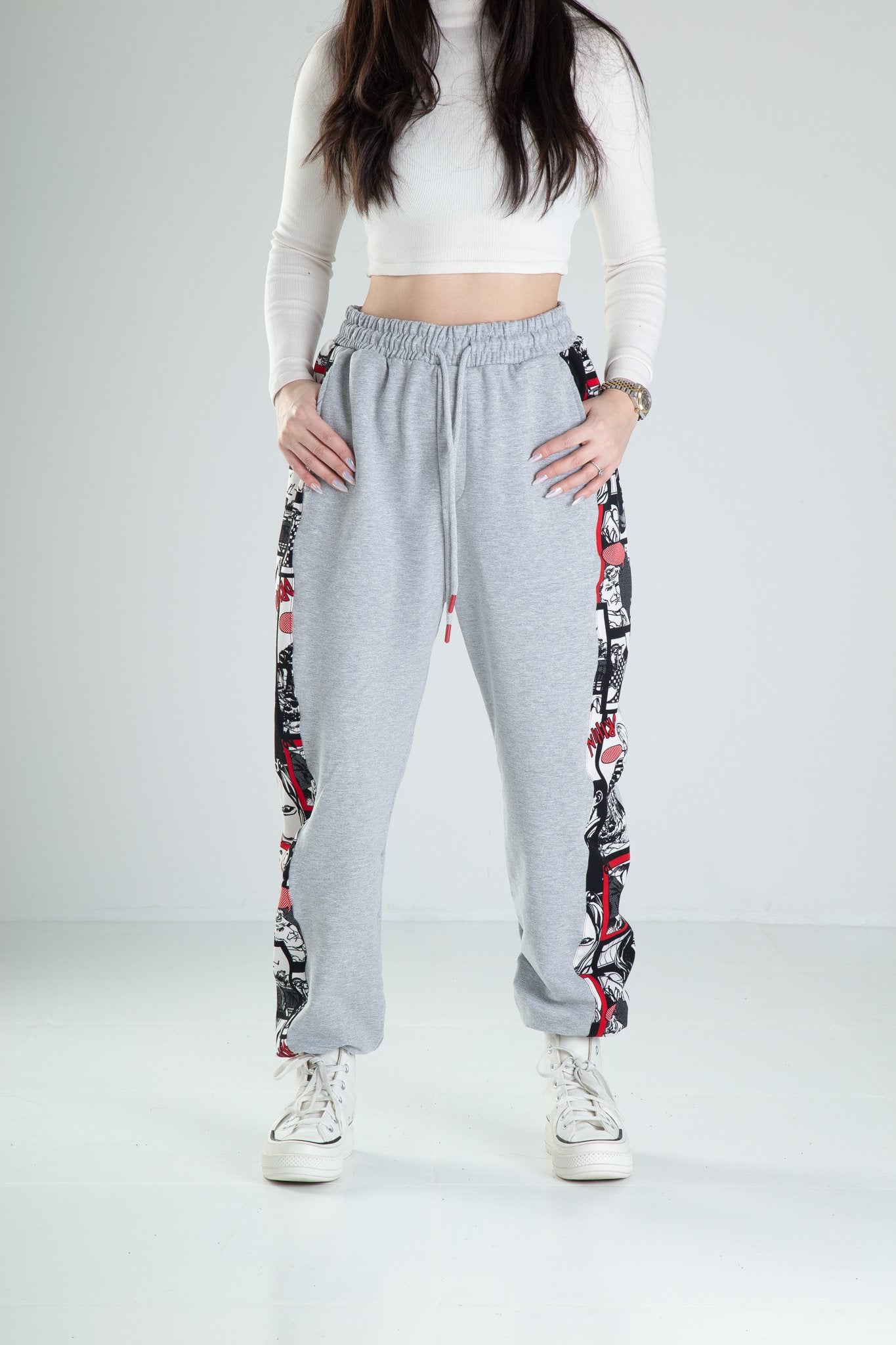 Çizgi Roman Desenli Gri Jogger COC1373