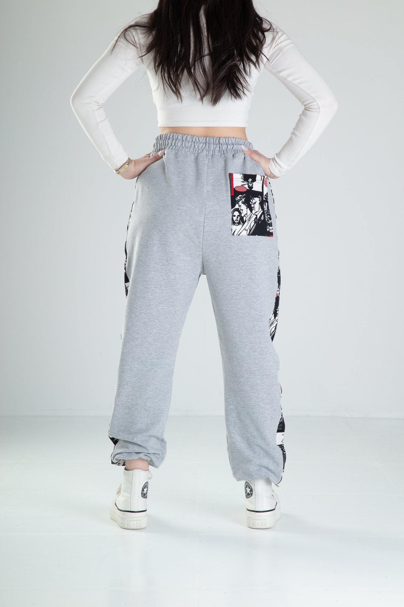 Çizgi Roman Desenli Gri Jogger COC2348