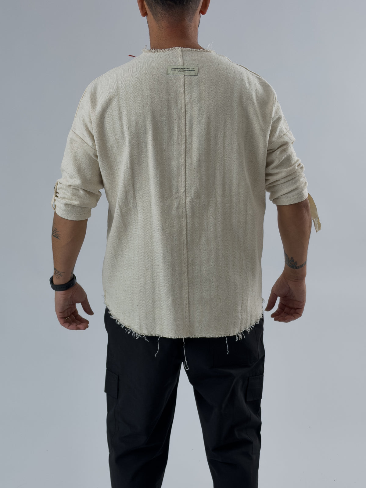 Cep Detaylı Tasarım Beyaz Erkek Sweatshirt COC3446