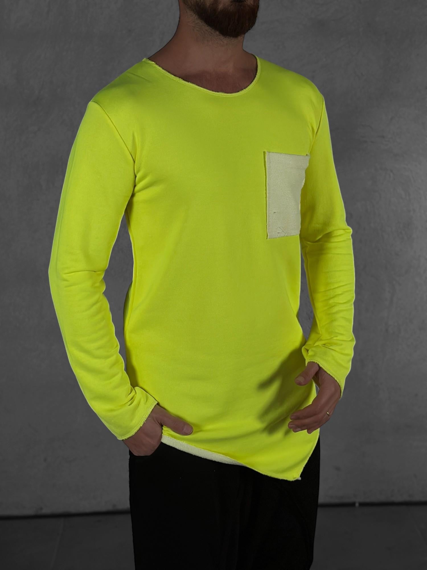 Cep Detaylı Yeşil Asimetrik Sweat COC2311