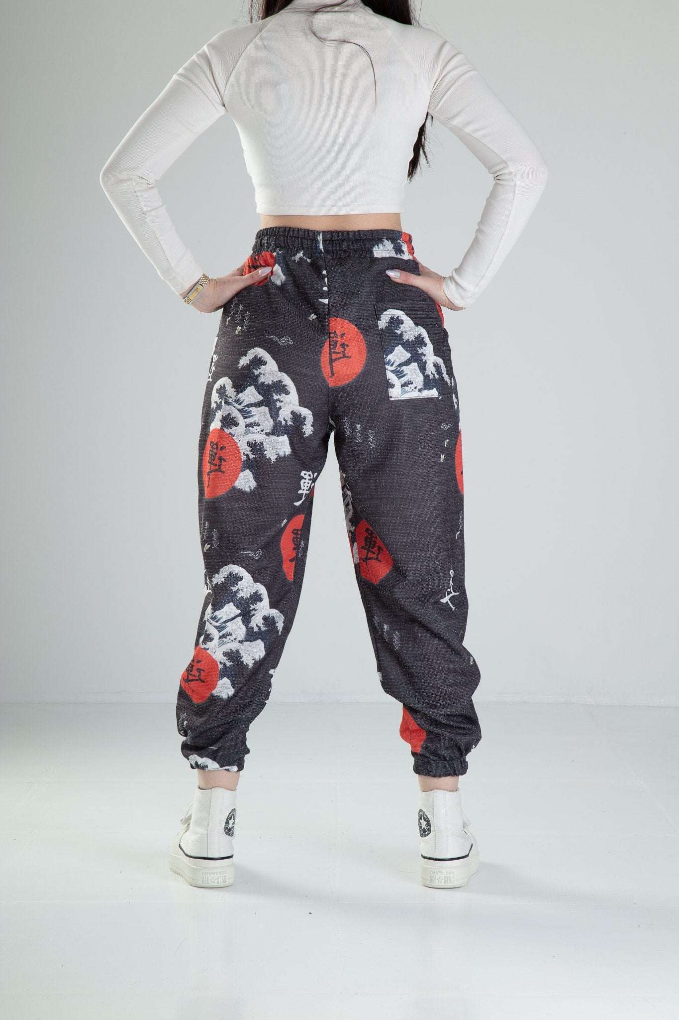 Chinese Desenli Pileli Yarım Şalvar COC2318