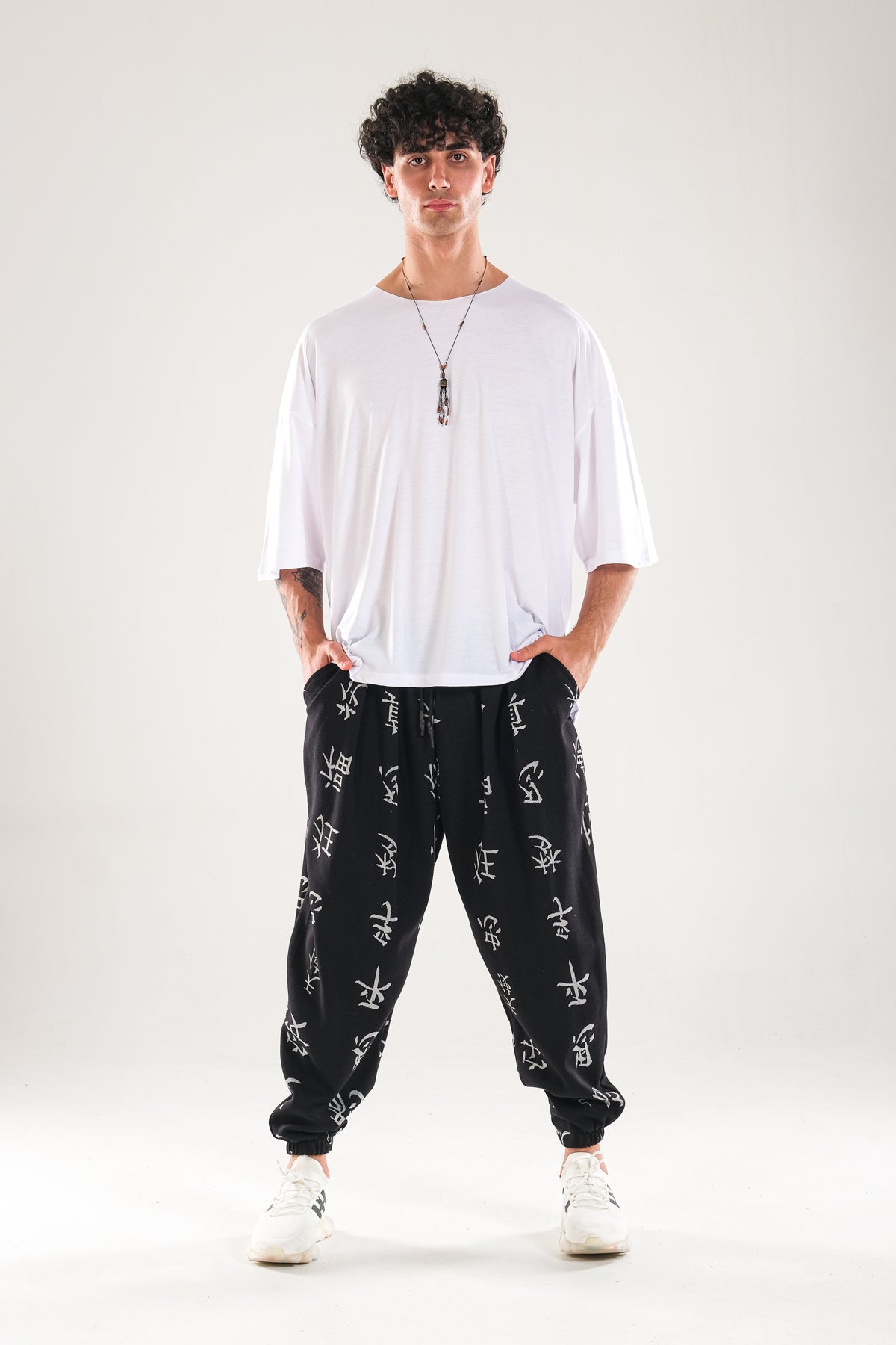 Chinese Desenli Pileli Yarım Şalvar COC1115