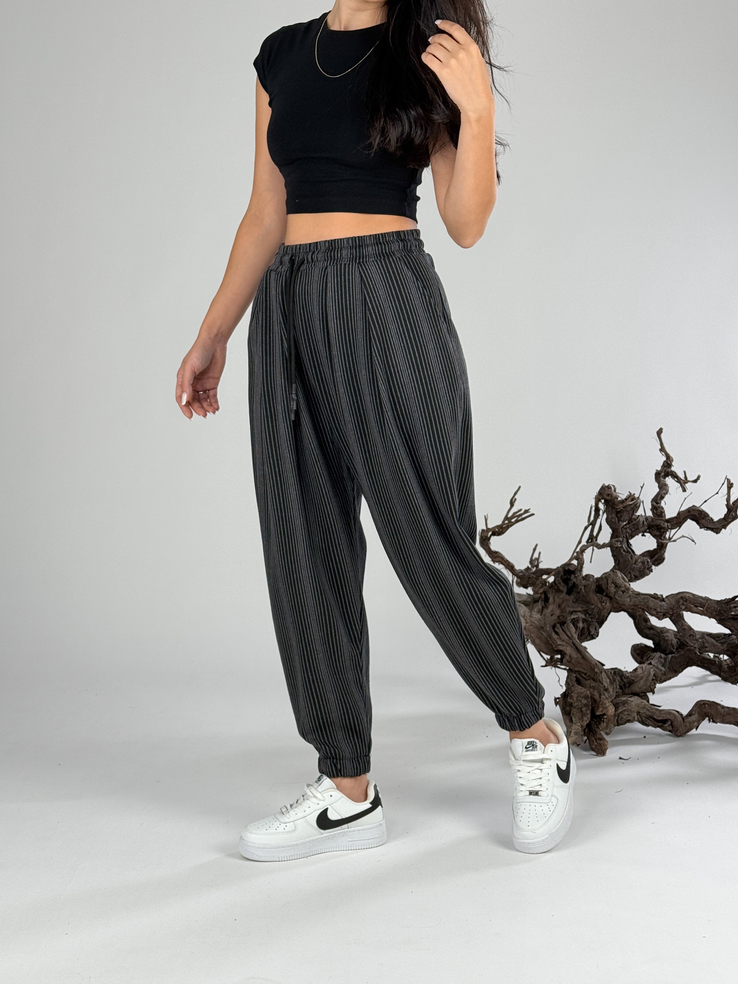 Çizgili Kadın Jogger Pantolon COC1064