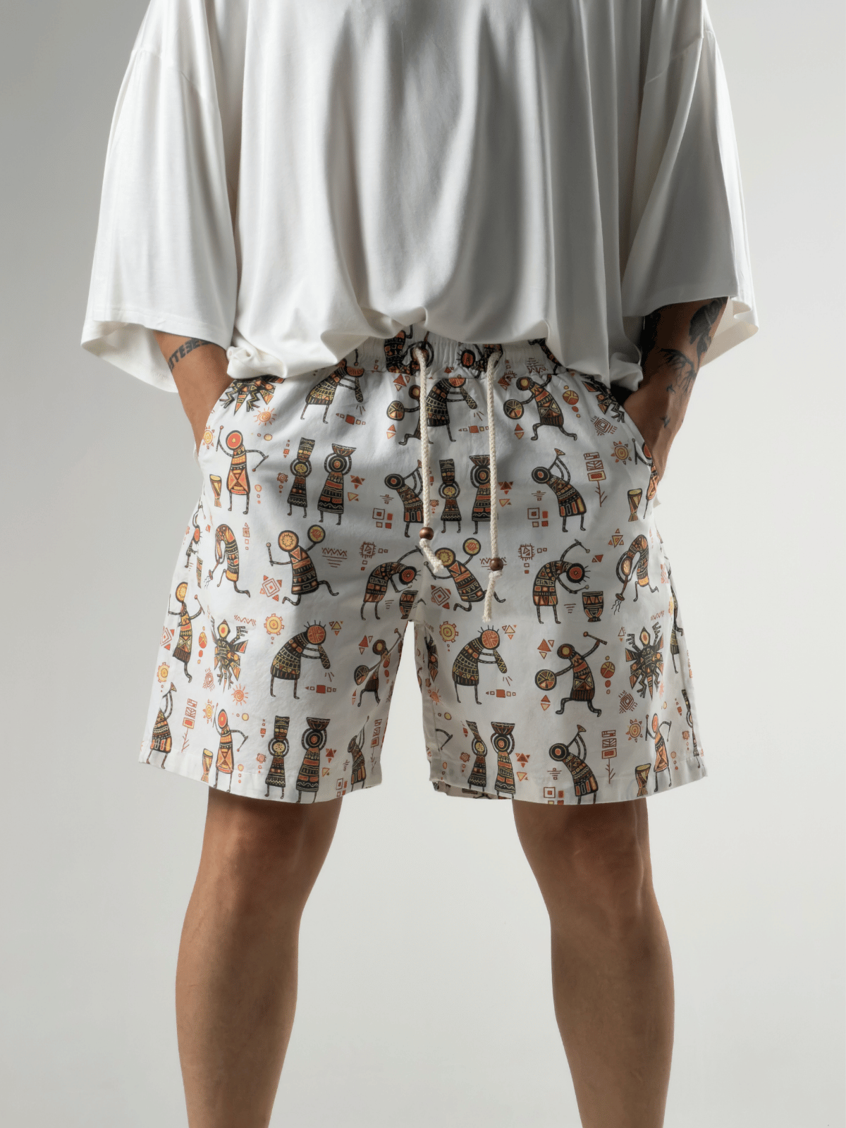 Cocopelli Desenli Gabardin Erkek Şort COC3283