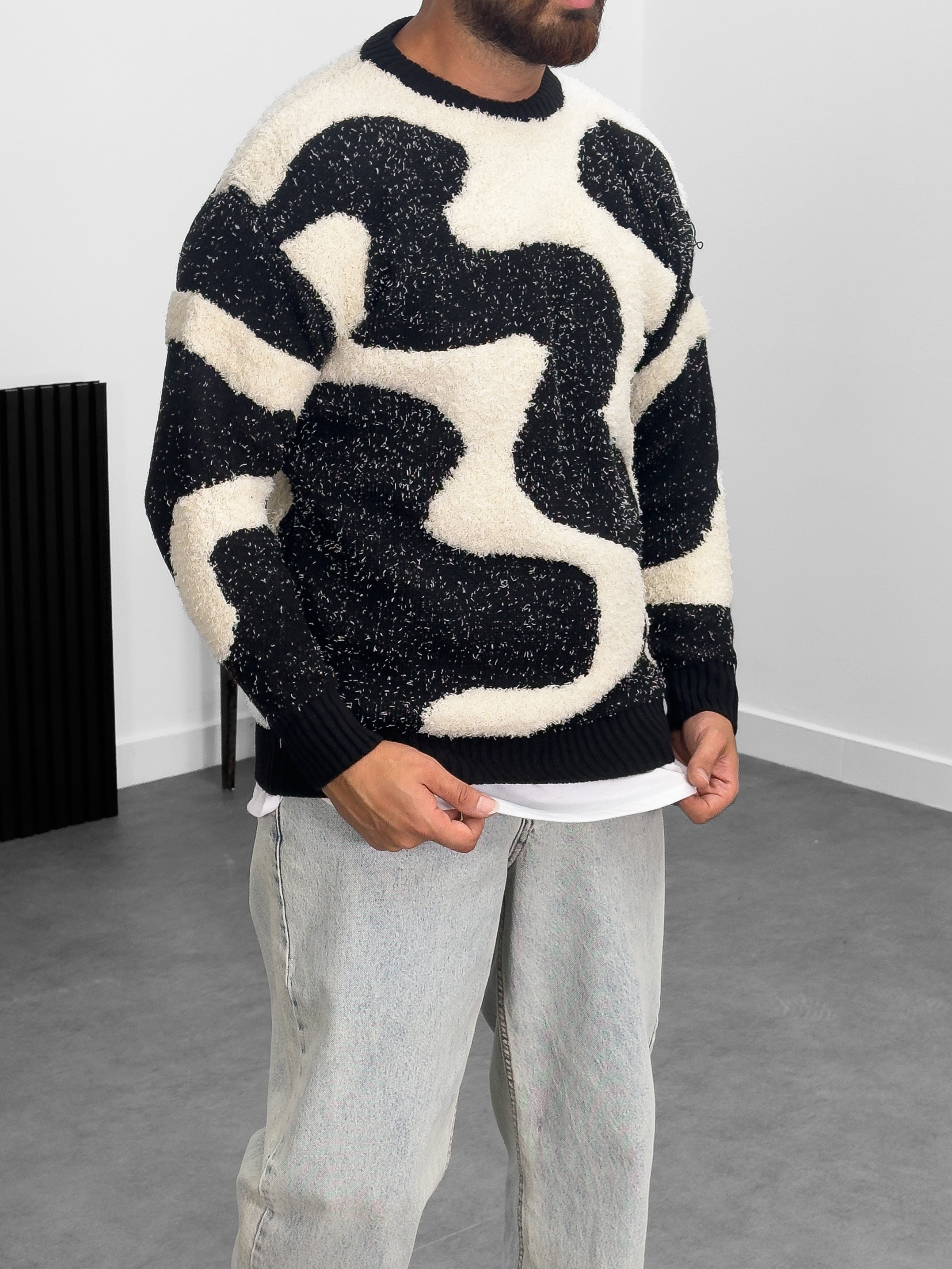 Dalga Desenli Peluş Sweatshirt COC1065