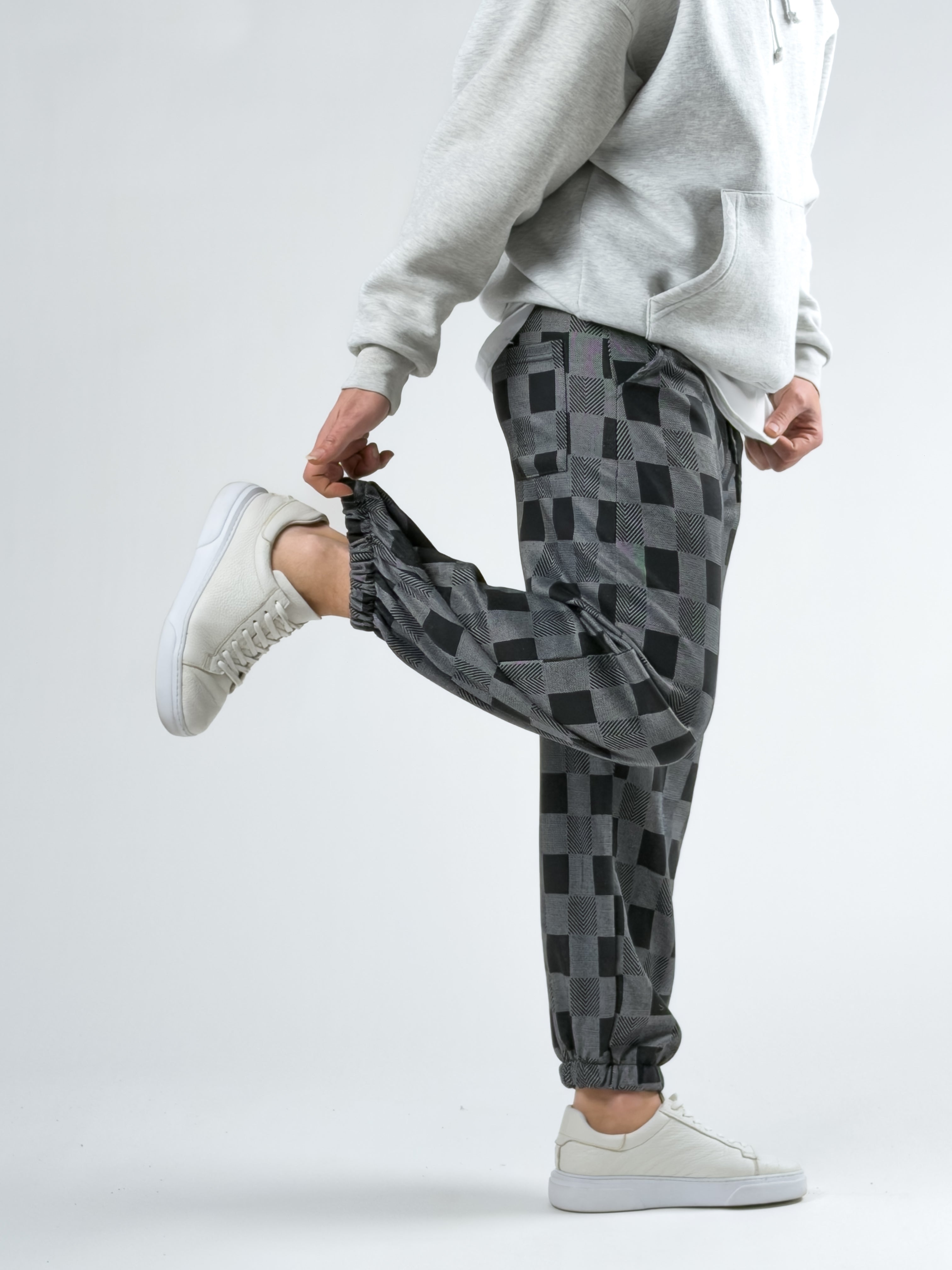 Dama Desenli Erkek Baggy Pantolon COC2744