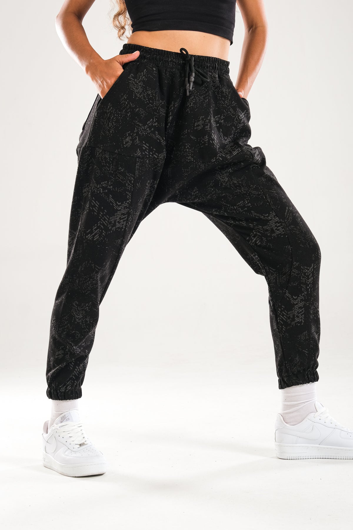 Desenli Harem Jogger Pantolon COC1120