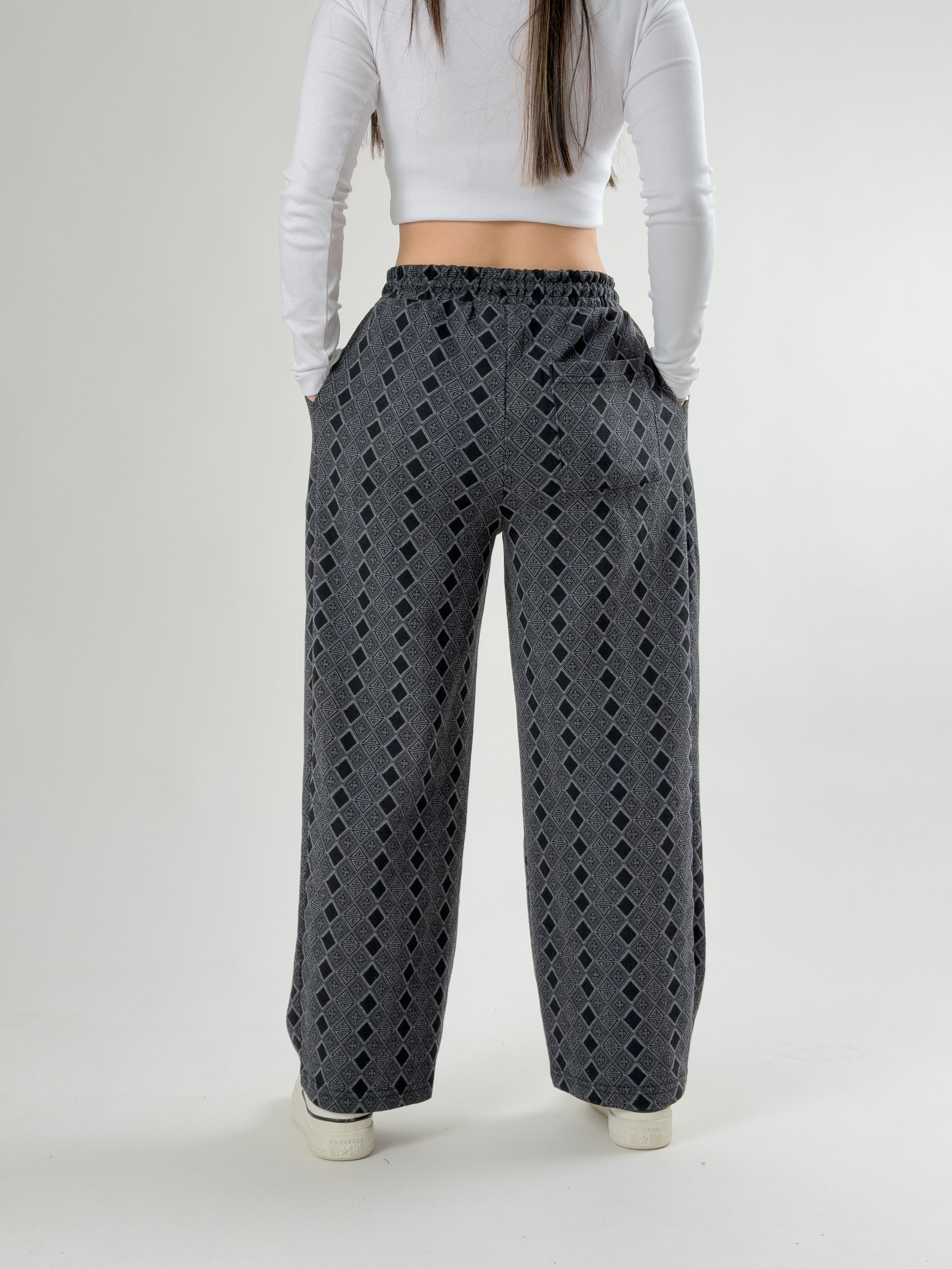 Desenli Kadın Baggy Pantolon COC2675