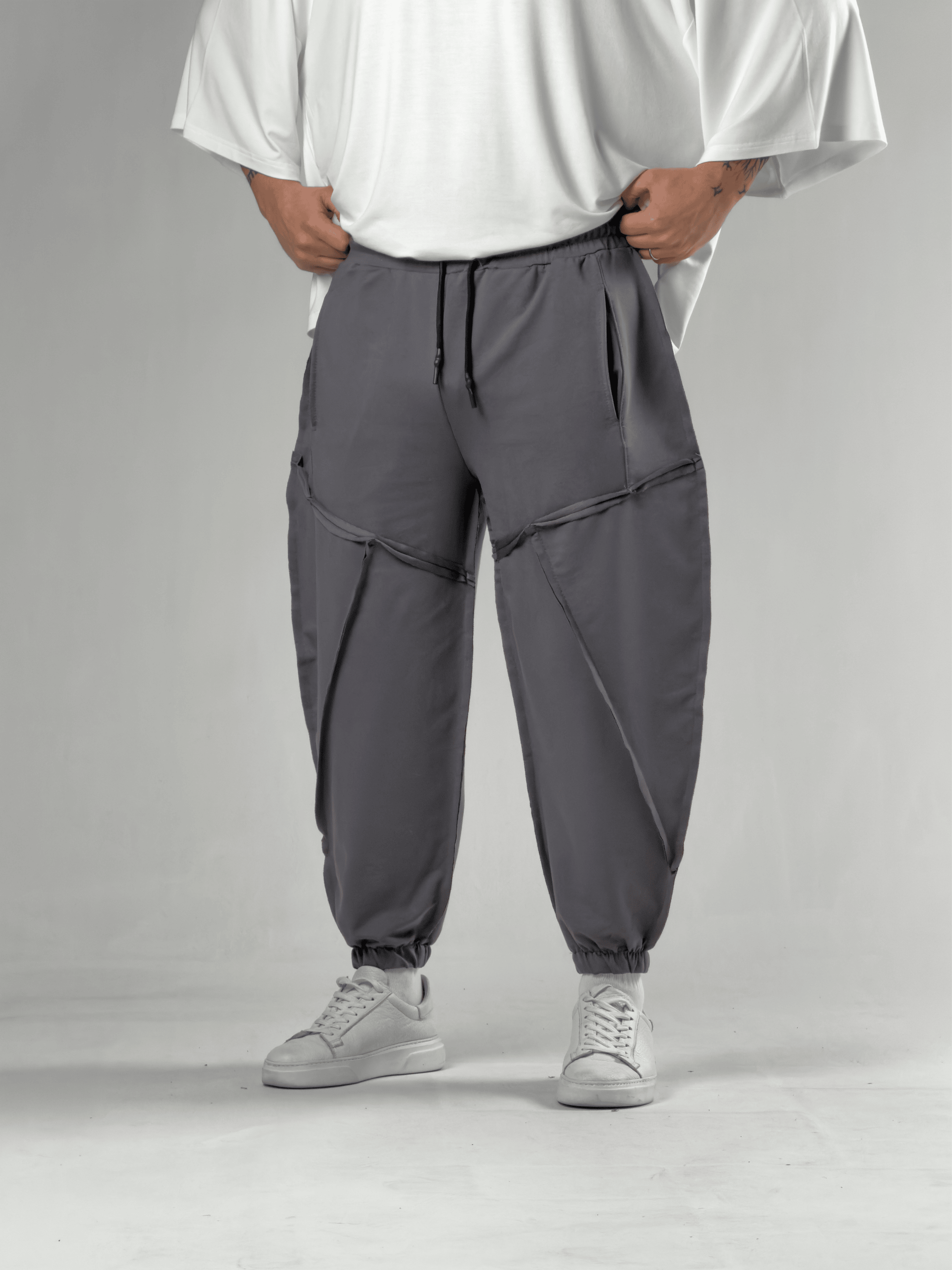 Dikiş Detaylı Füme Erkek Jogger Pantolon COC3107