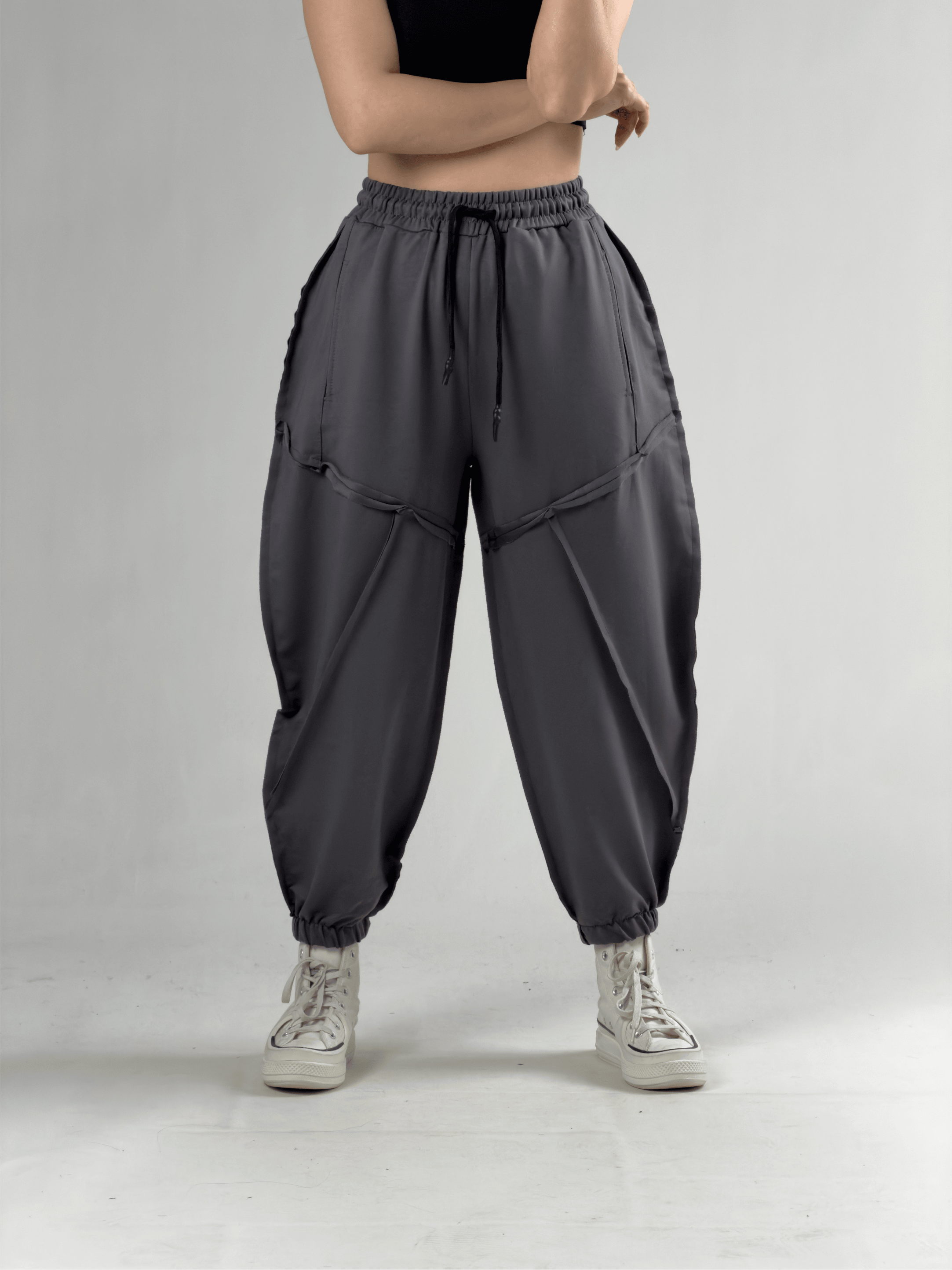 Dikiş Detaylı Füme Kadın Jogger Pantolon COC3148