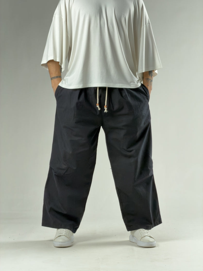 Diz Detaylı Siyah Erkek Baggy Pantolon COC3134