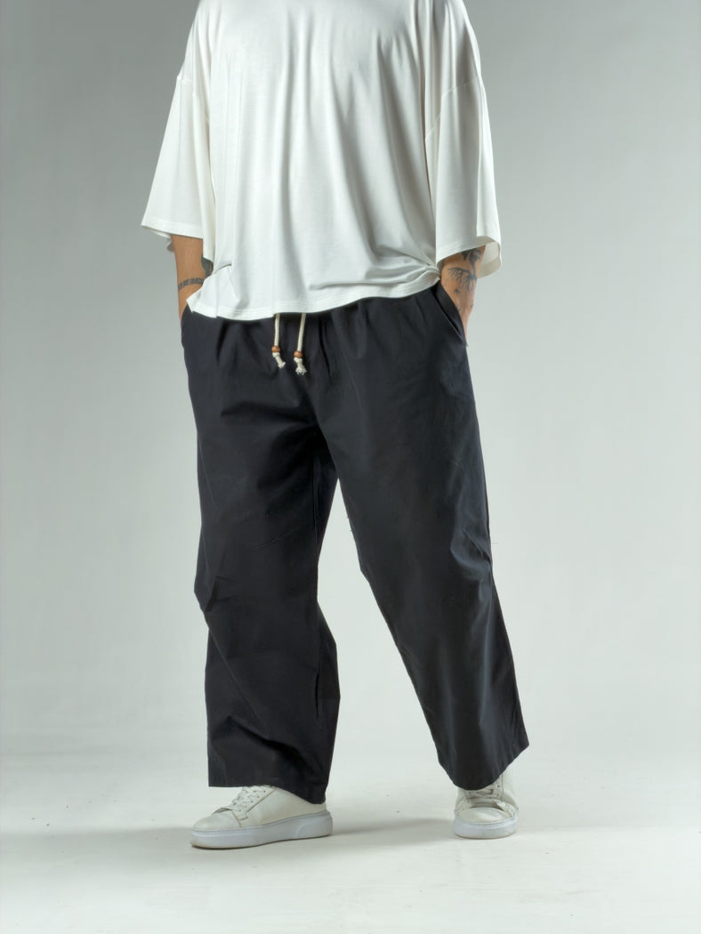 Diz Detaylı Siyah Erkek Baggy Pantolon COC3134