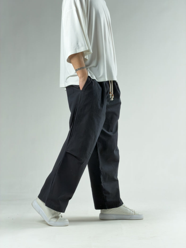 Diz Detaylı Siyah Erkek Baggy Pantolon COC3134