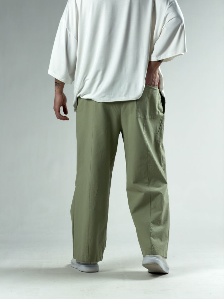 Diz Detaylı Haki Erkek Baggy Pantolon COC3113