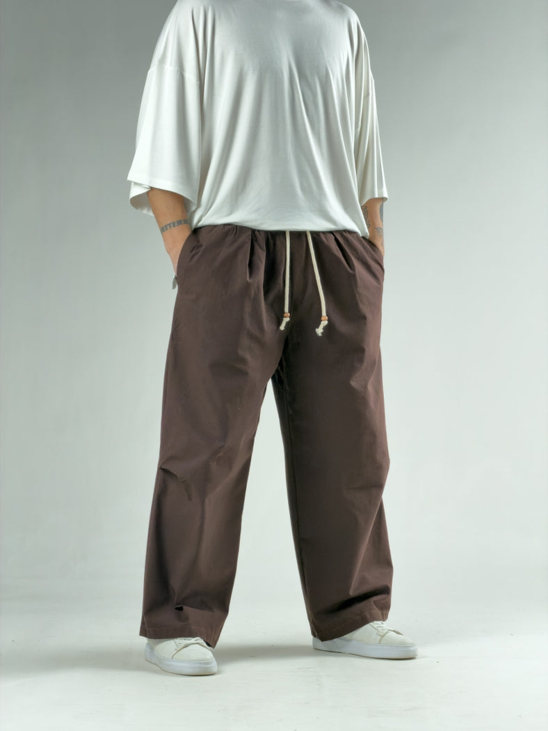 Diz Detaylı Kahvevrengi Erkek Baggy Pantolon COC3132