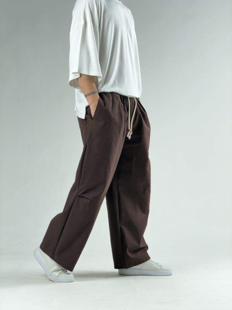 Diz Detaylı Kahvevrengi Erkek Baggy Pantolon COC3132