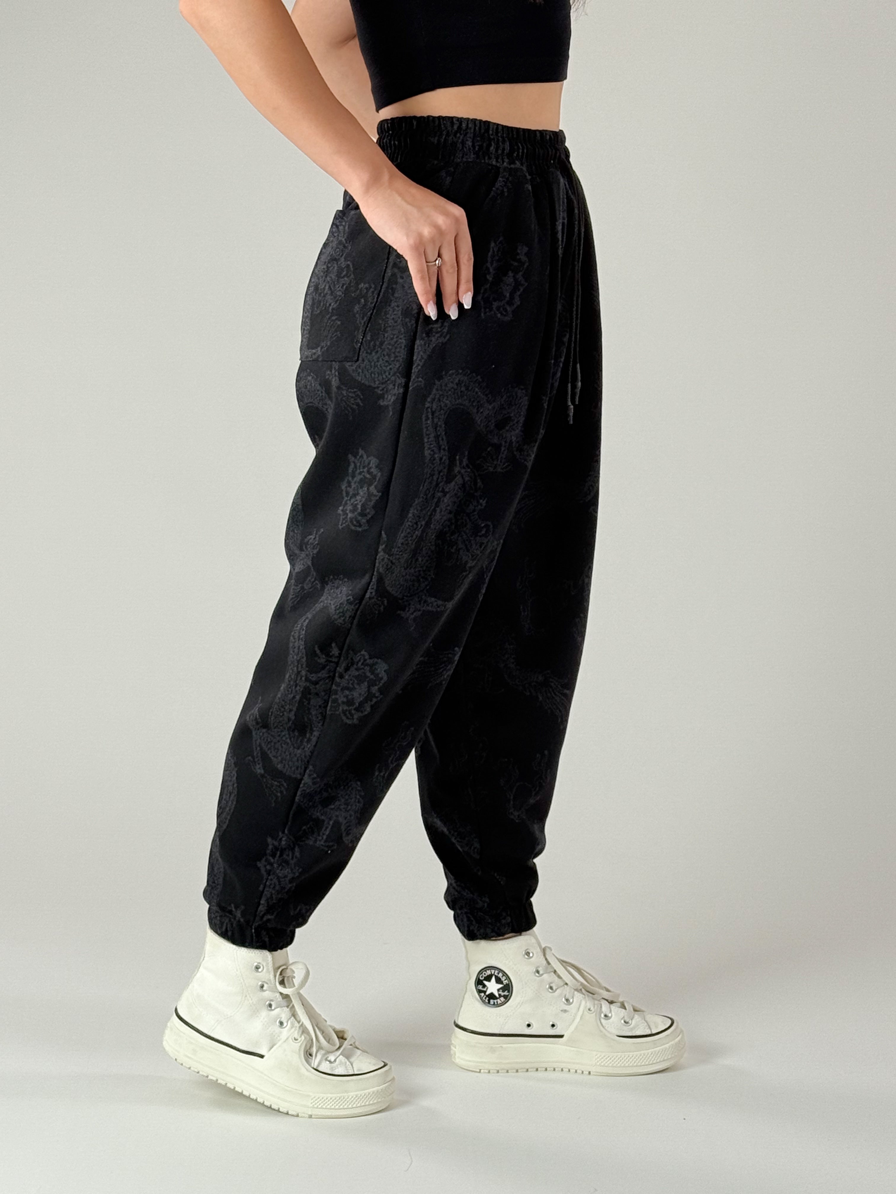 Dragon Desenli Kadın Jogger Pantolon COC1008