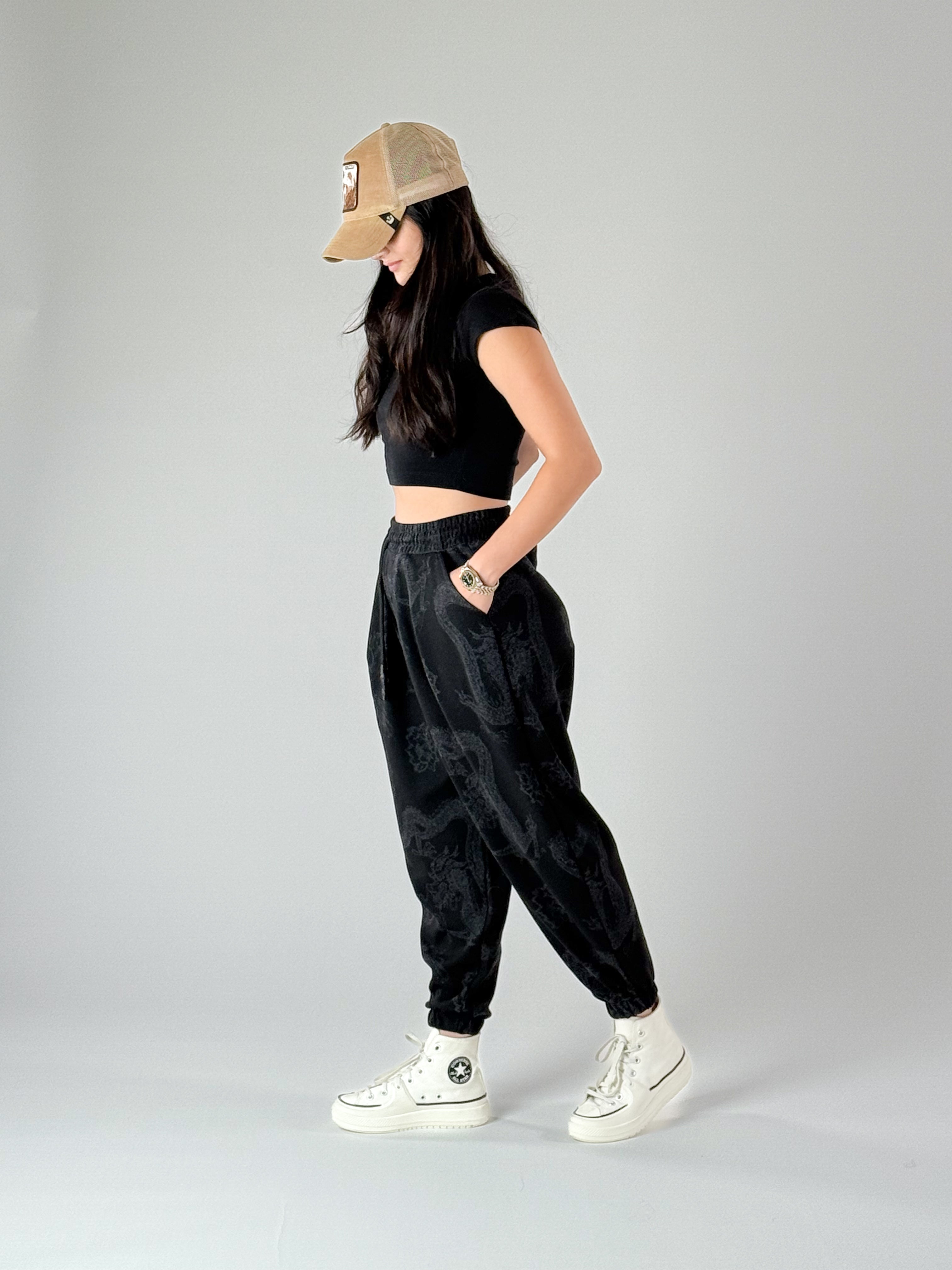 Dragon Desenli Kadın Jogger Pantolon COC1008