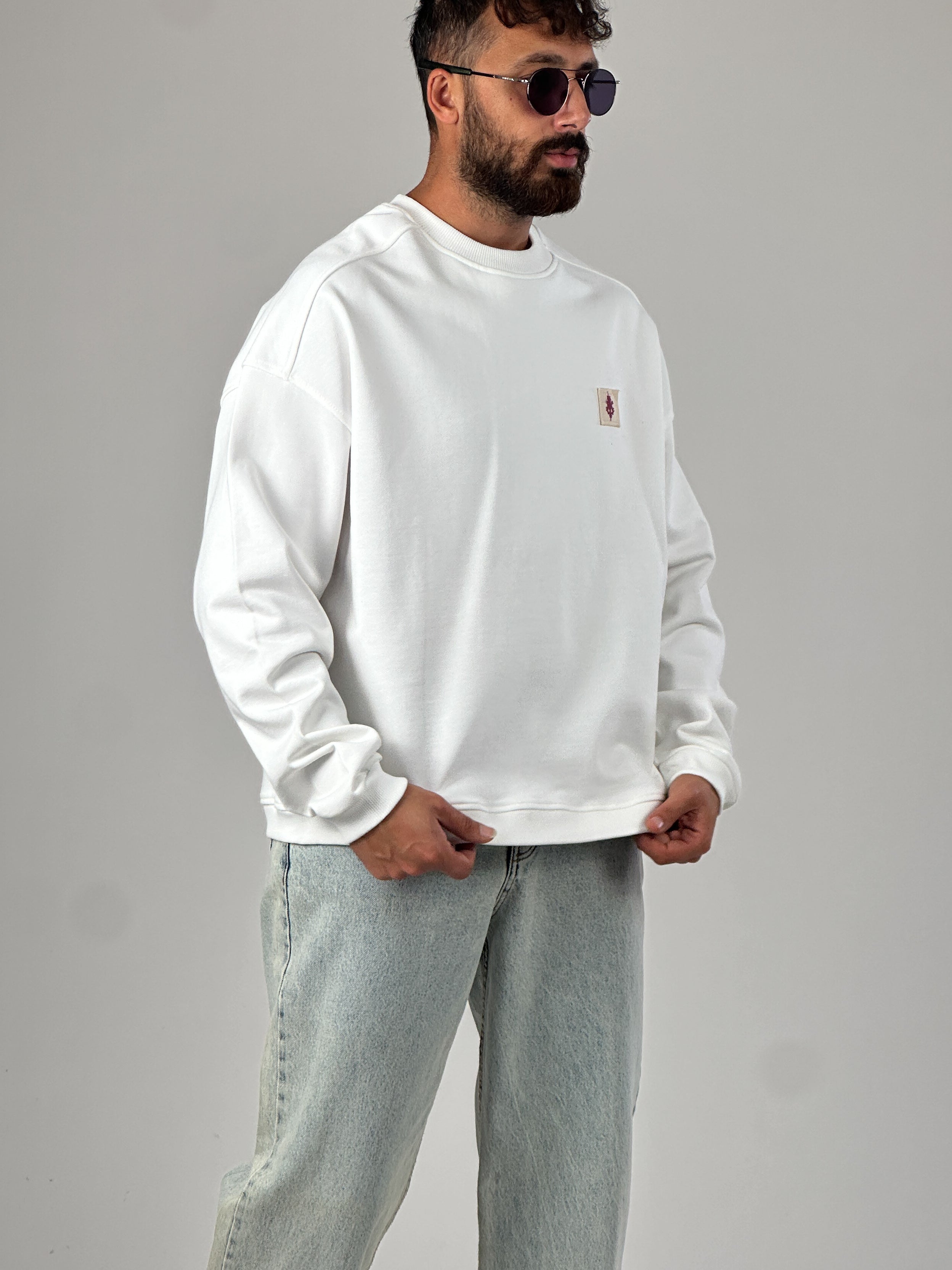 Ekru Tasarım Etnik Erkek Sweatshirt COC1029