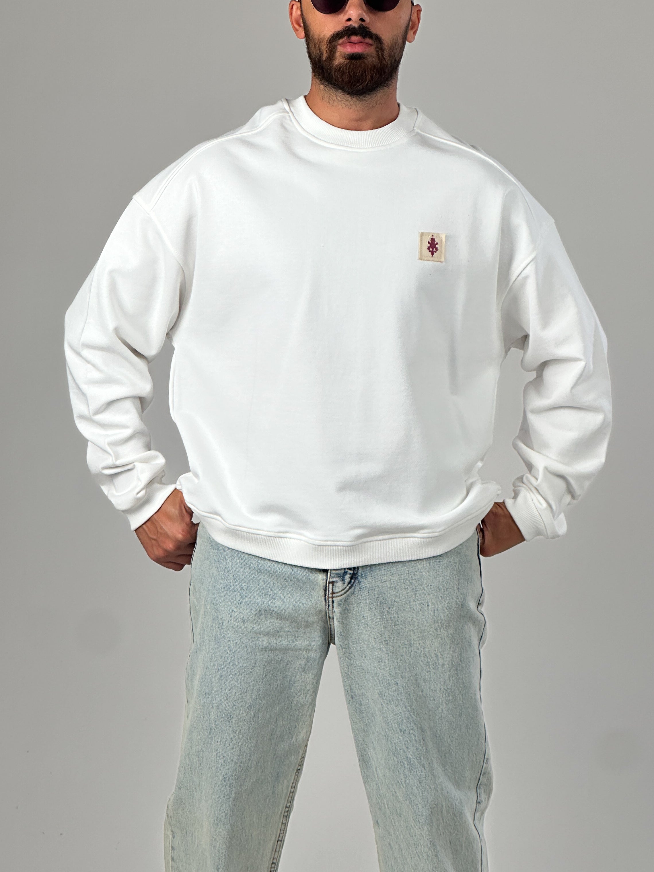 Ekru Tasarım Etnik Erkek Sweatshirt COC1029