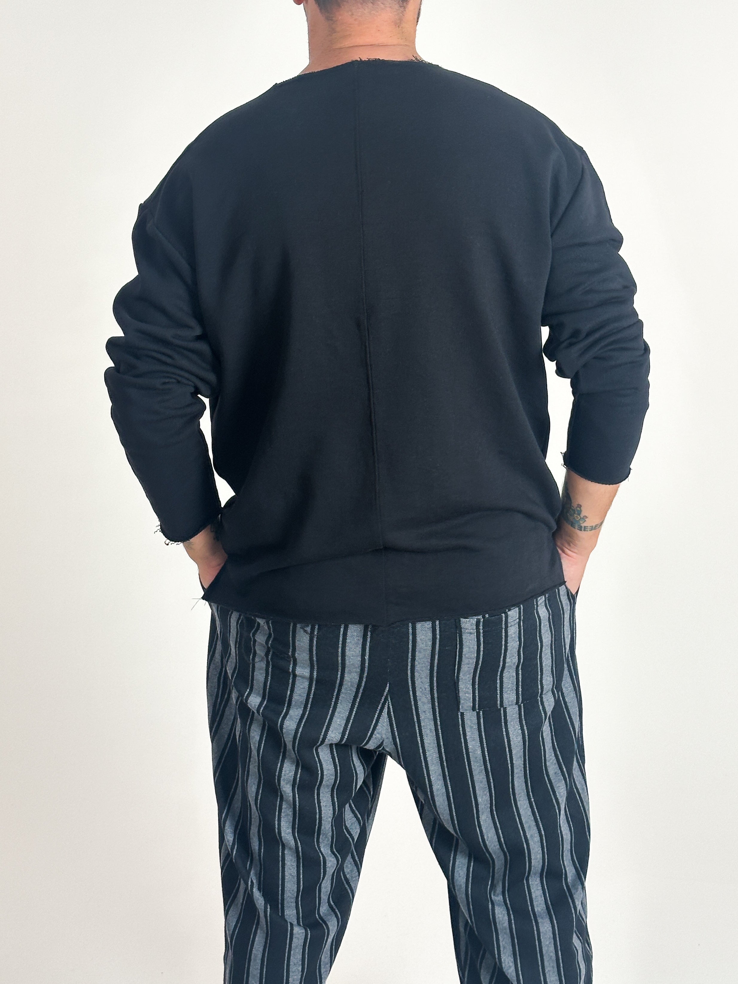 Erkek Basic Siyah Sweatshirt COC1019