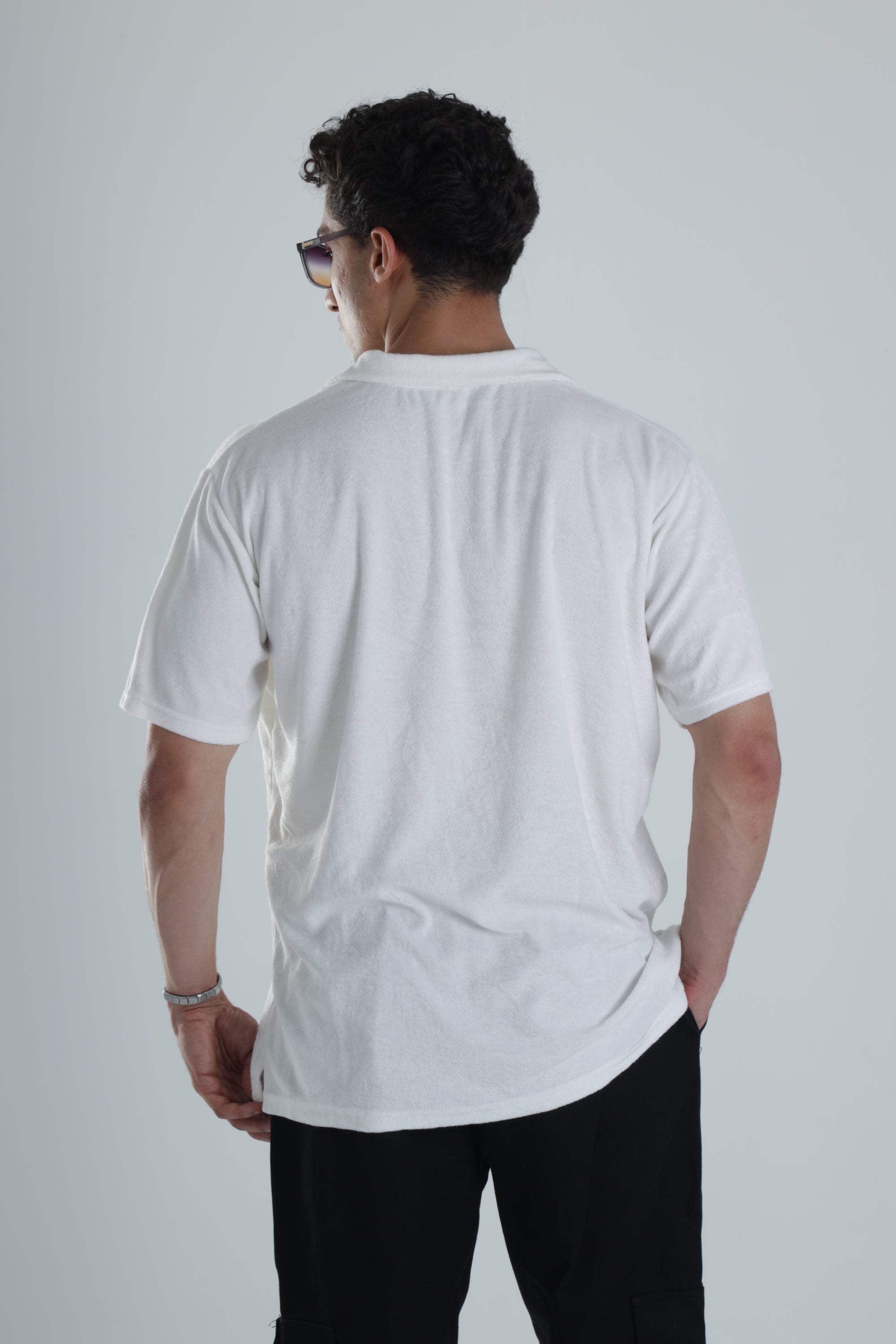 Erkek Beyaz T-Shirt Dokuma Kumaş COC1156