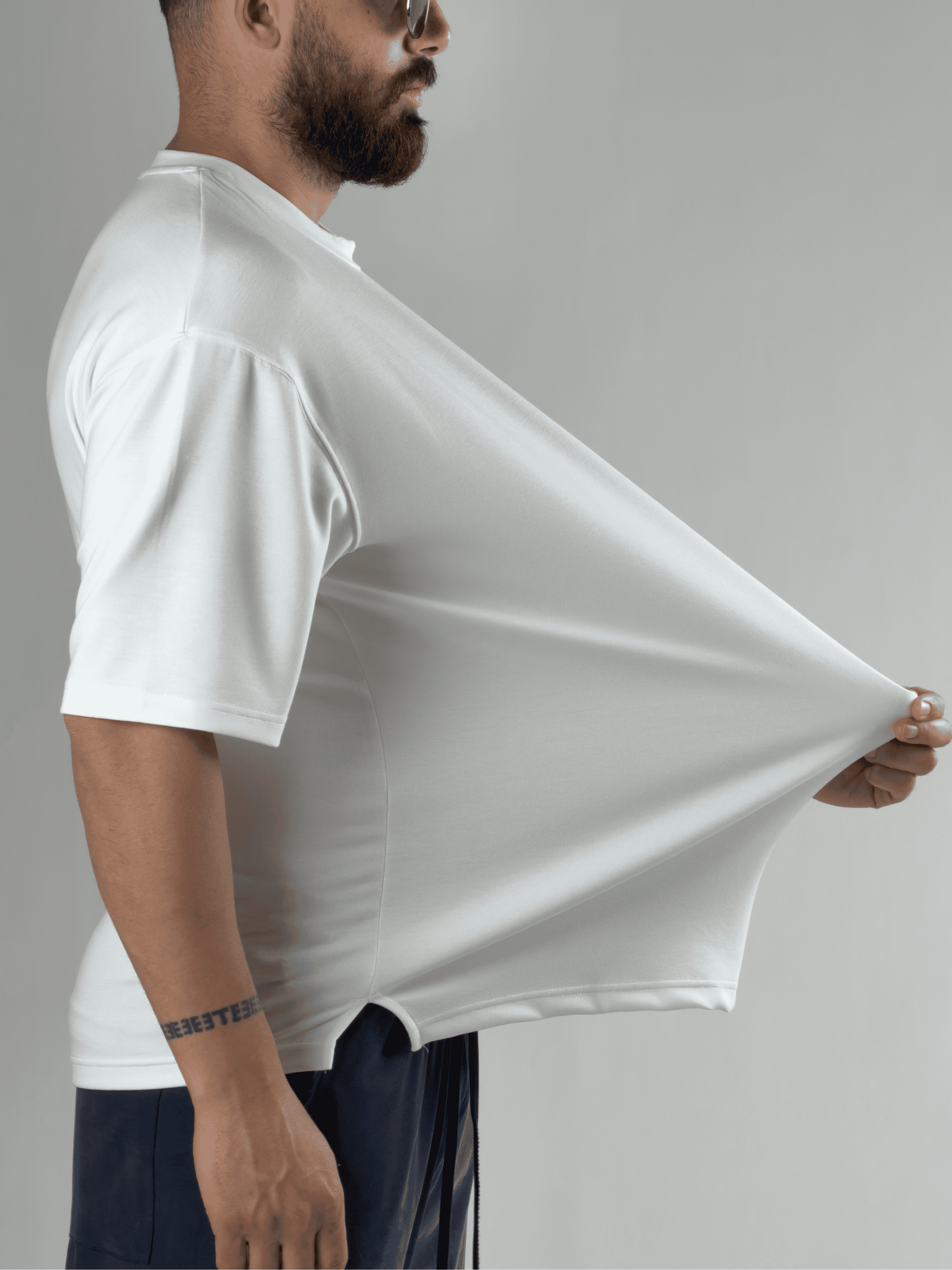 Erkek Beyaz T-Shirt Viskon Normal Kesim COC3194