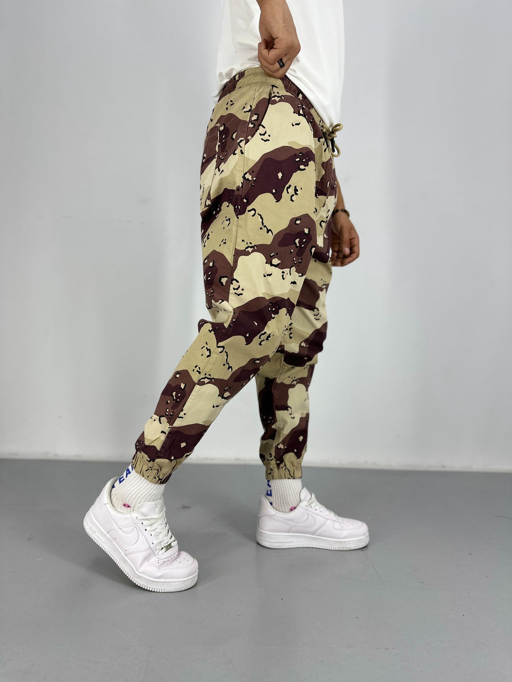 Erkek Gabardin Kahverengi Kamuflaj Jogger COC2387