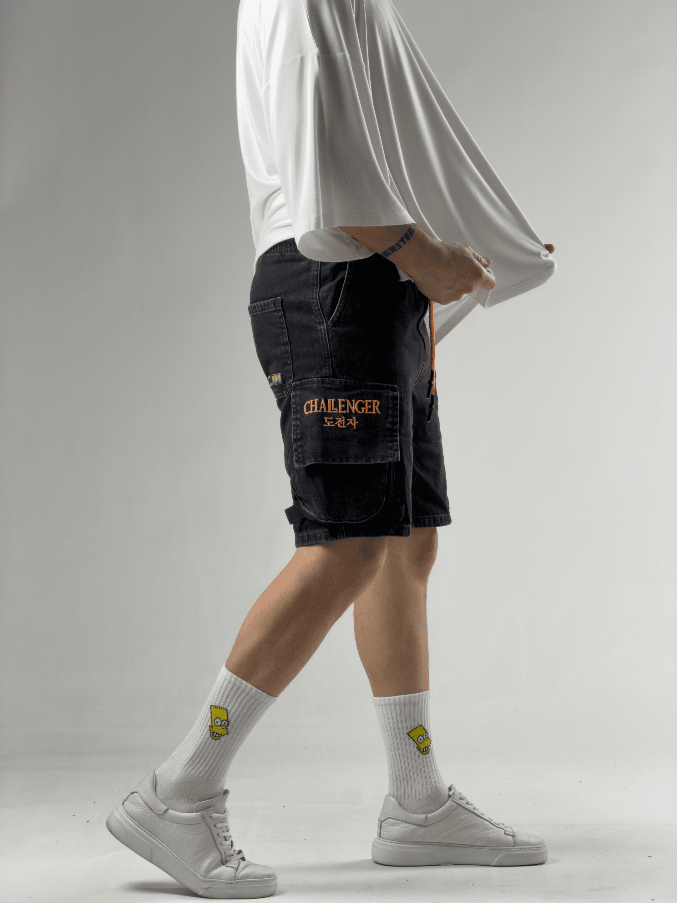Erkek Gabardin Kumaş Kot Şort COCK0084